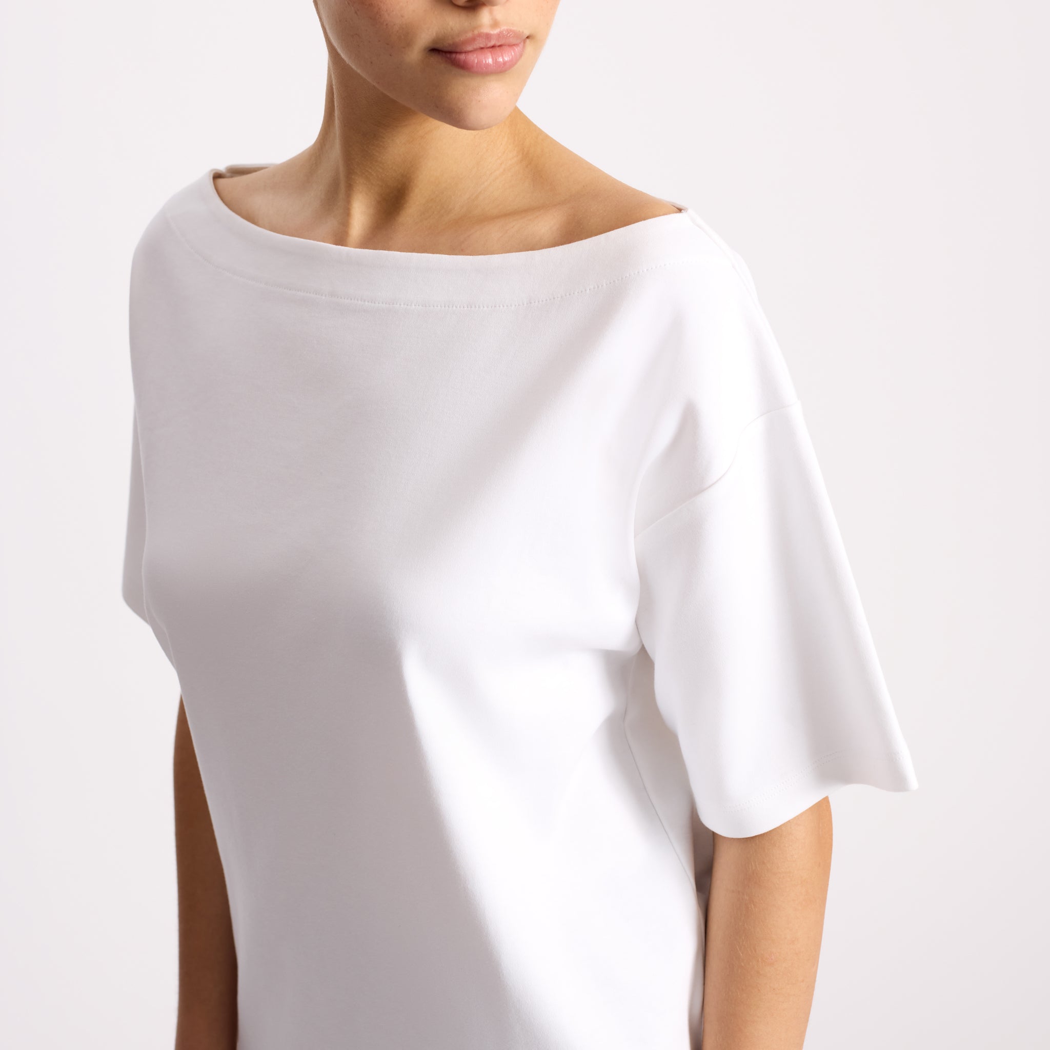 White Off Shoulder T Shirt