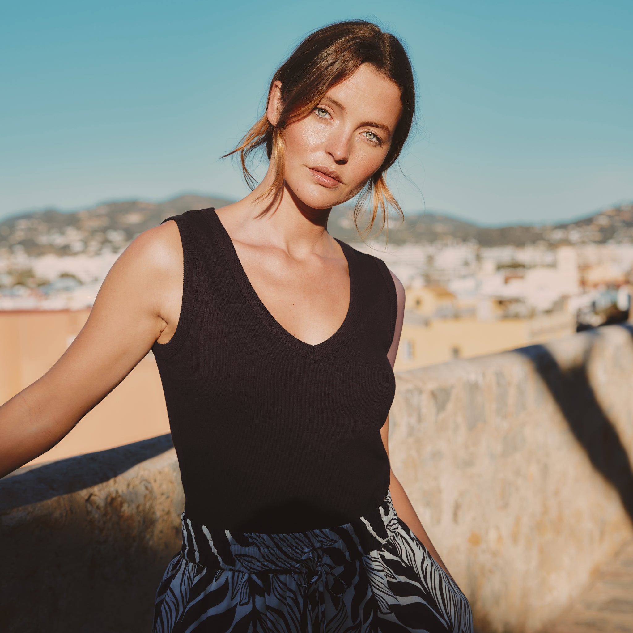 Chocolate V Neck Rib Vest