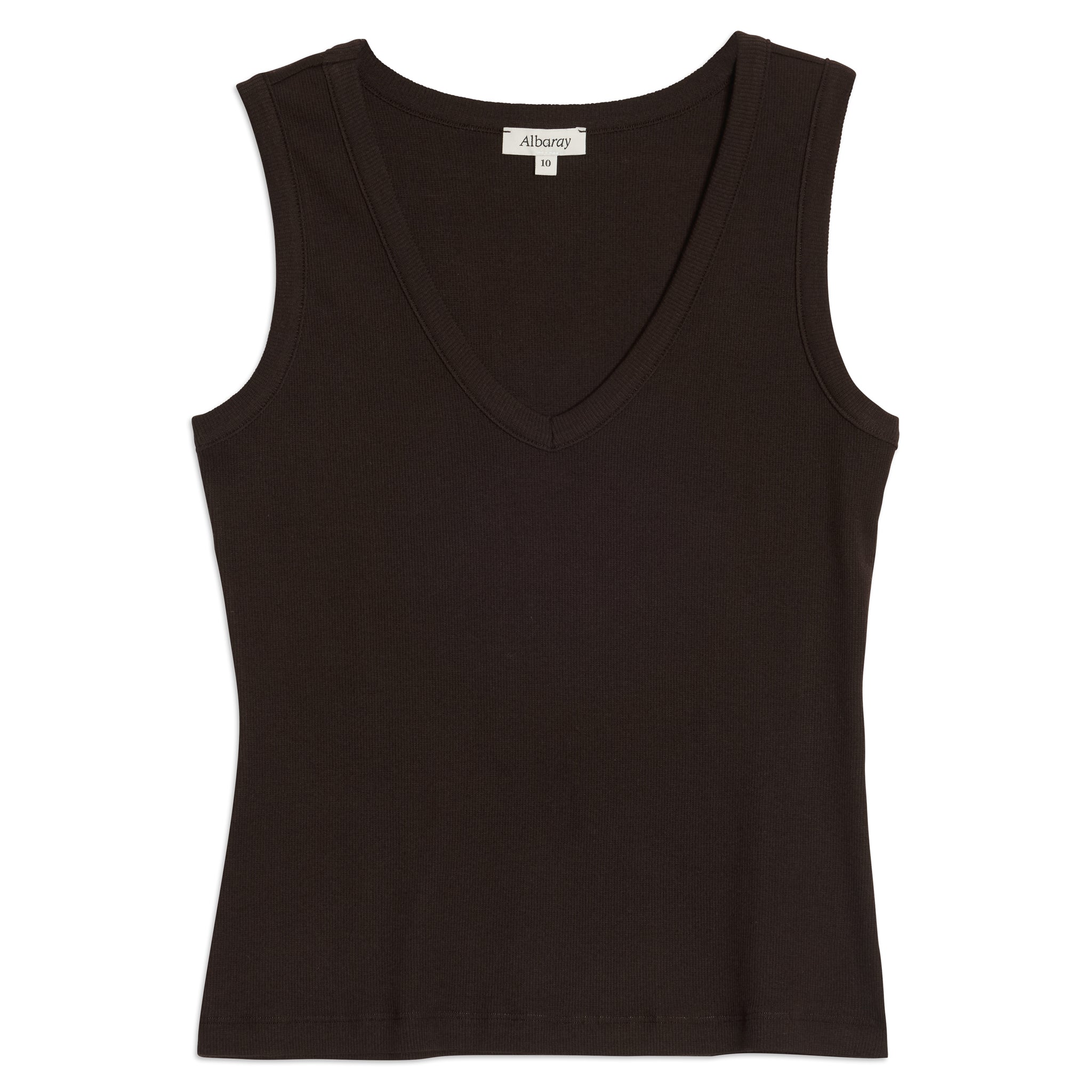 Chocolate V Neck Rib Vest