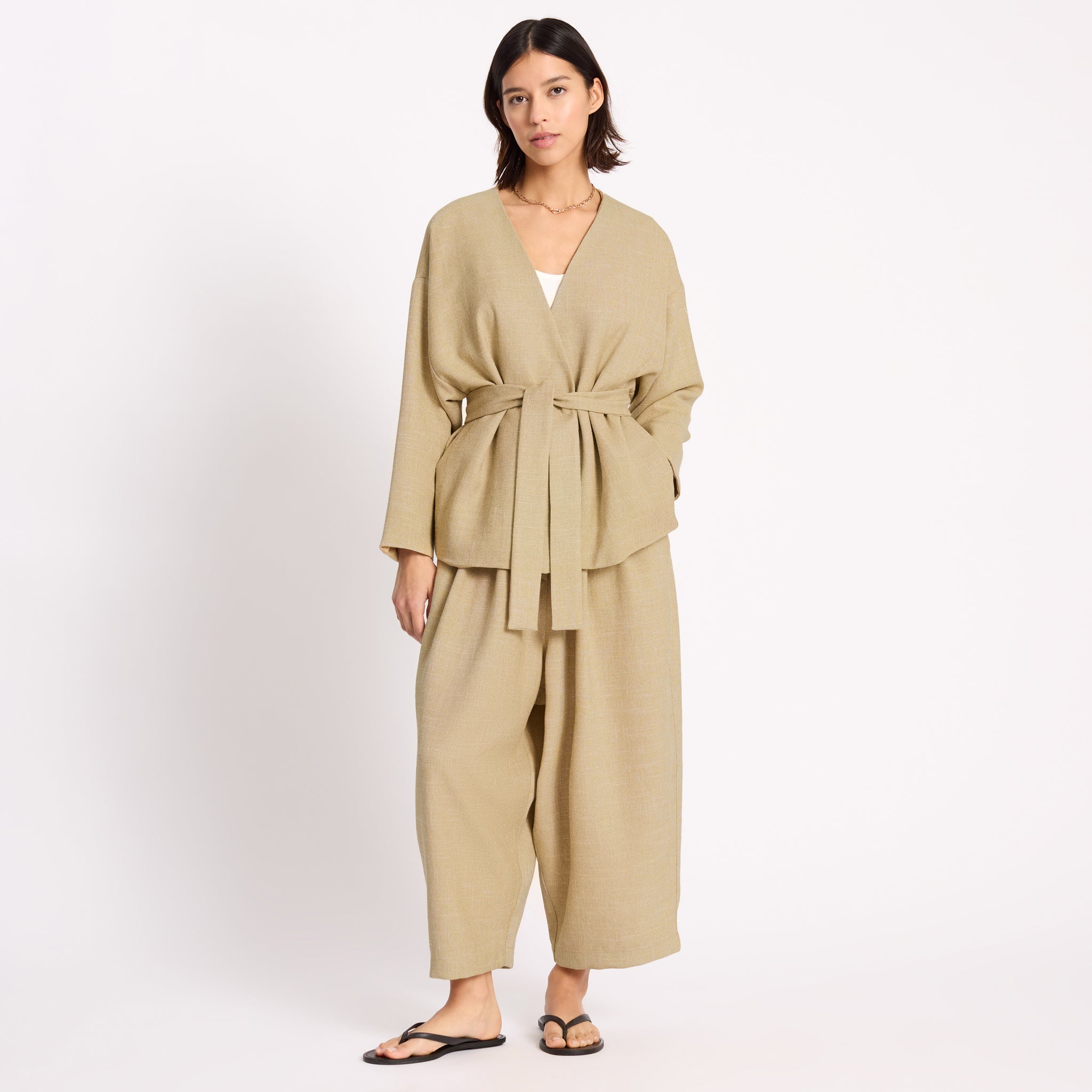 Textured Barrel Trousers