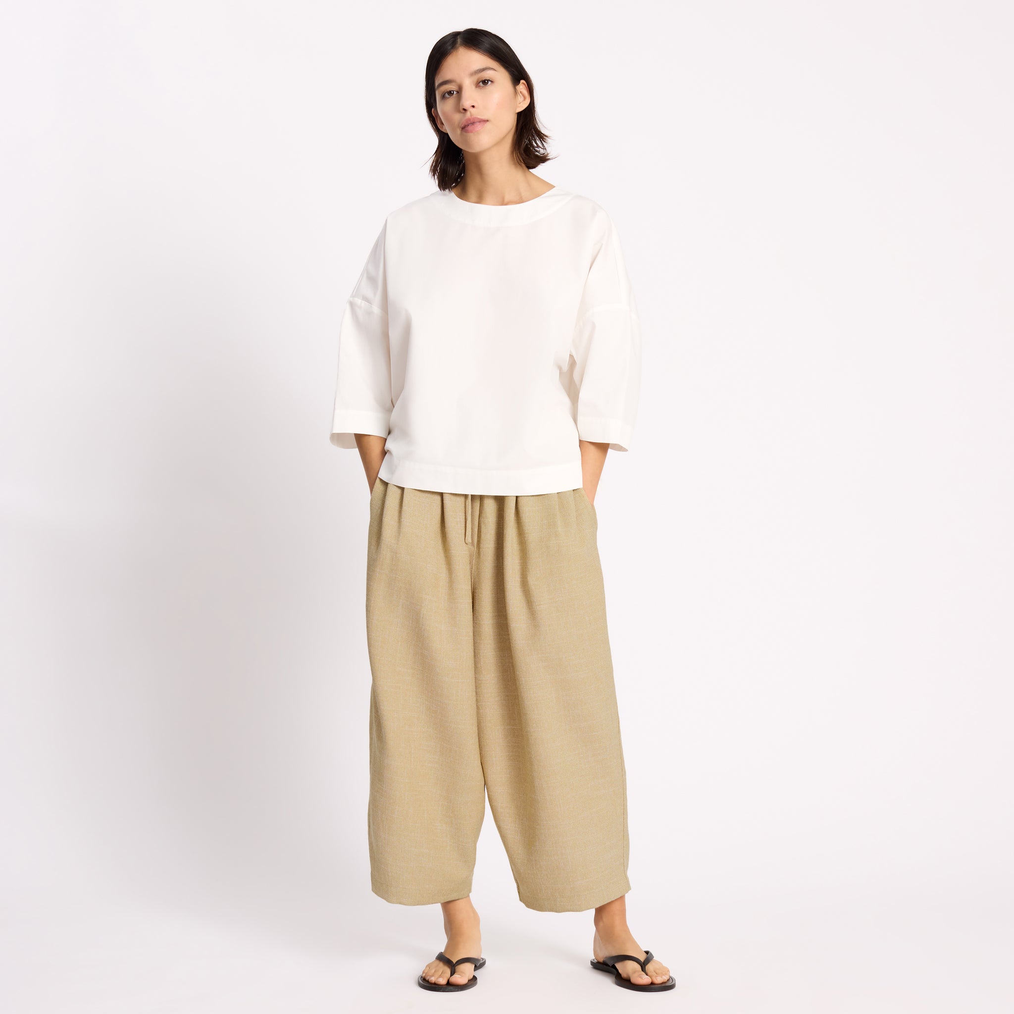 White Cotton Poplin Top