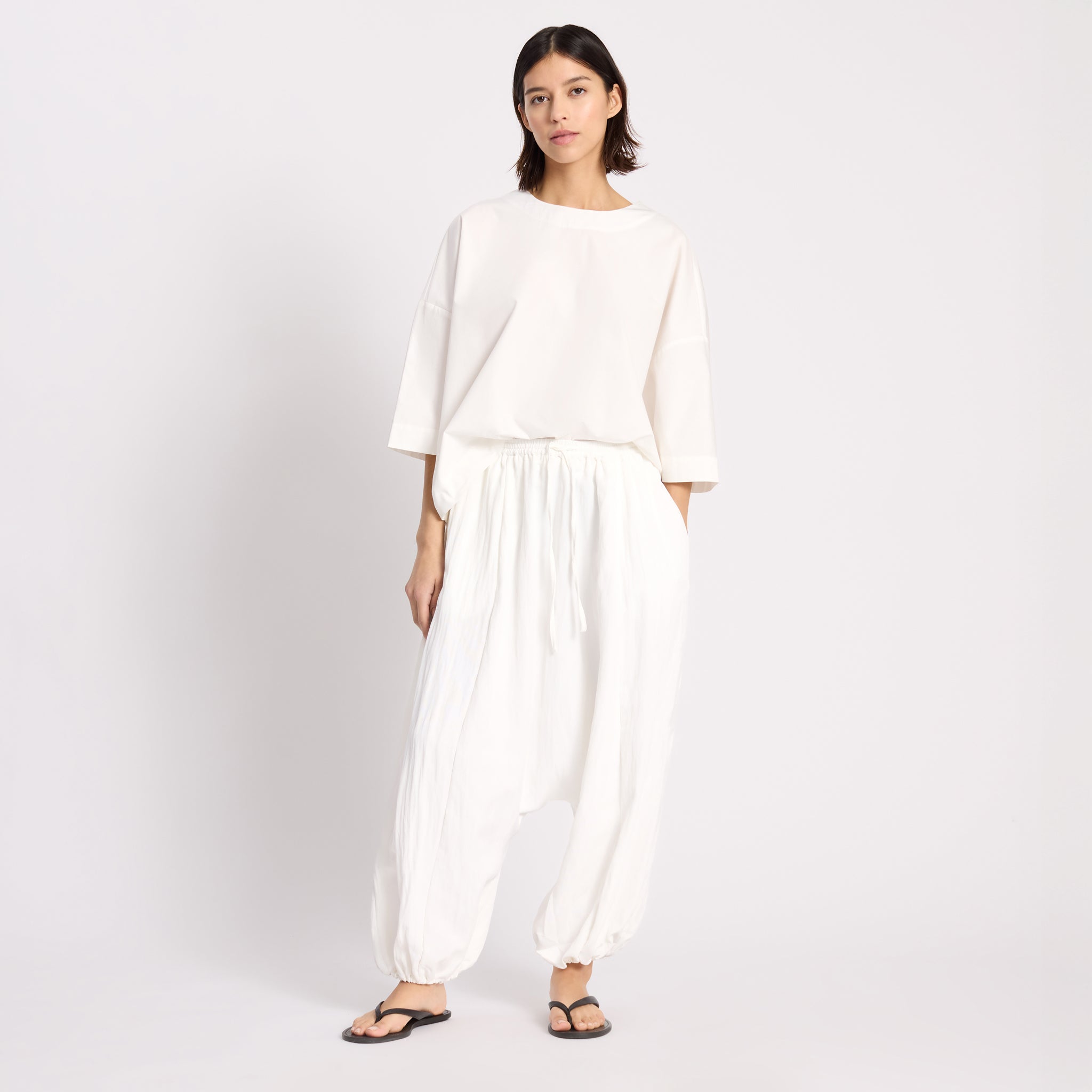 White Cotton Poplin Top