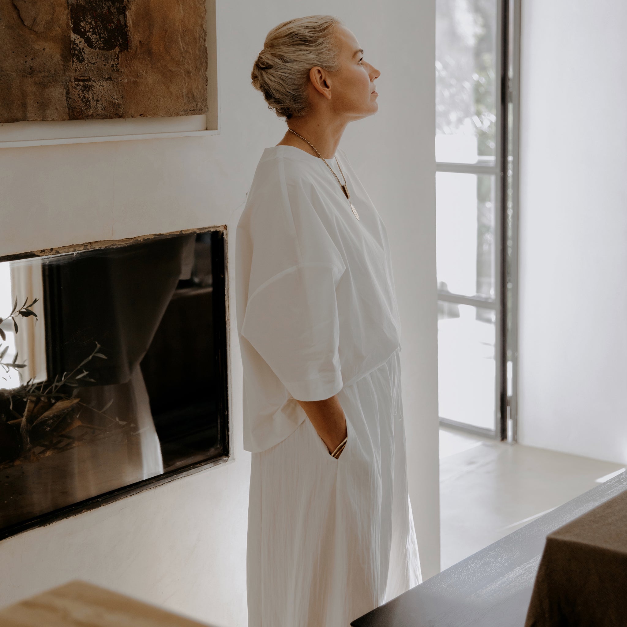 White Cotton Poplin Top