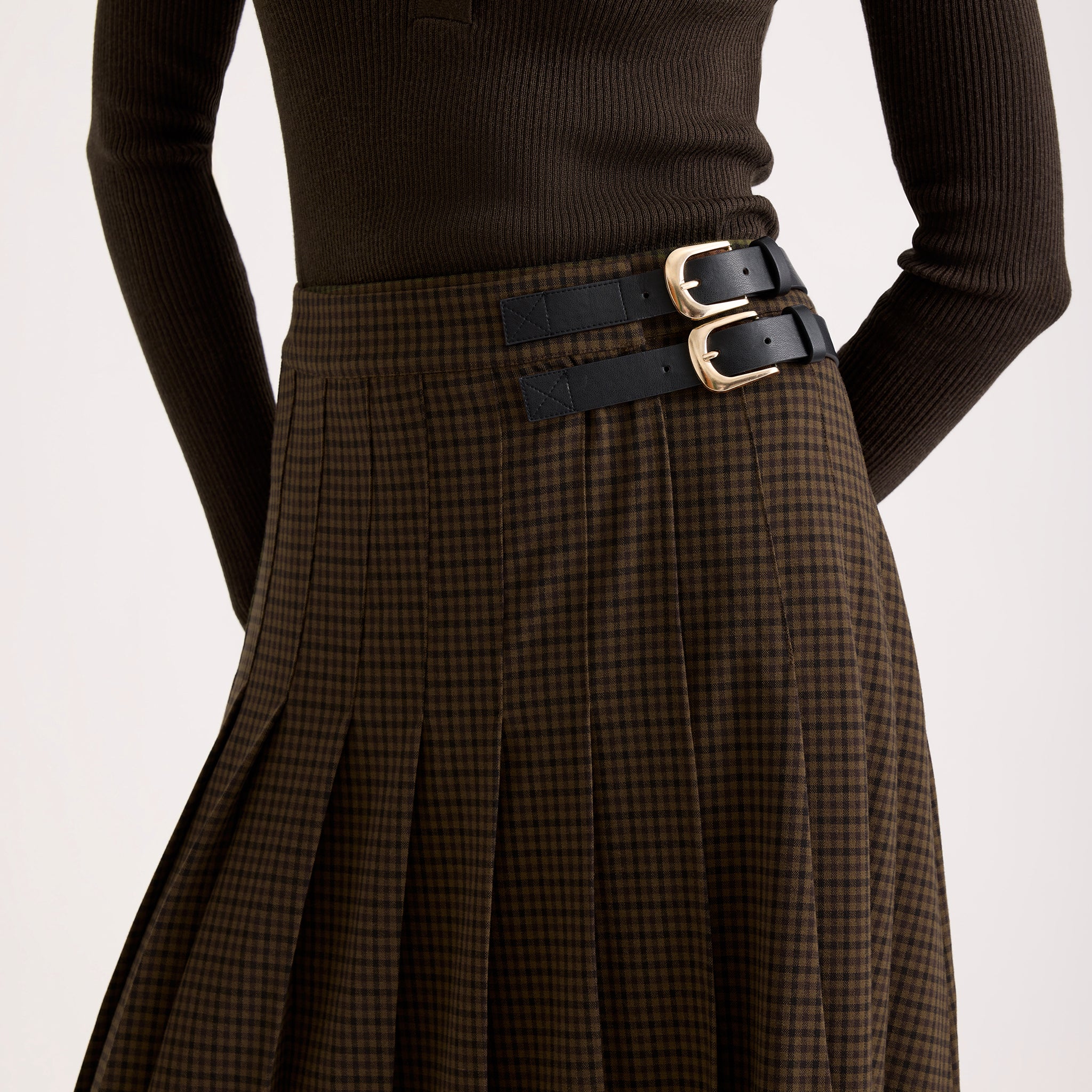 Chocolate Gingham Kilt