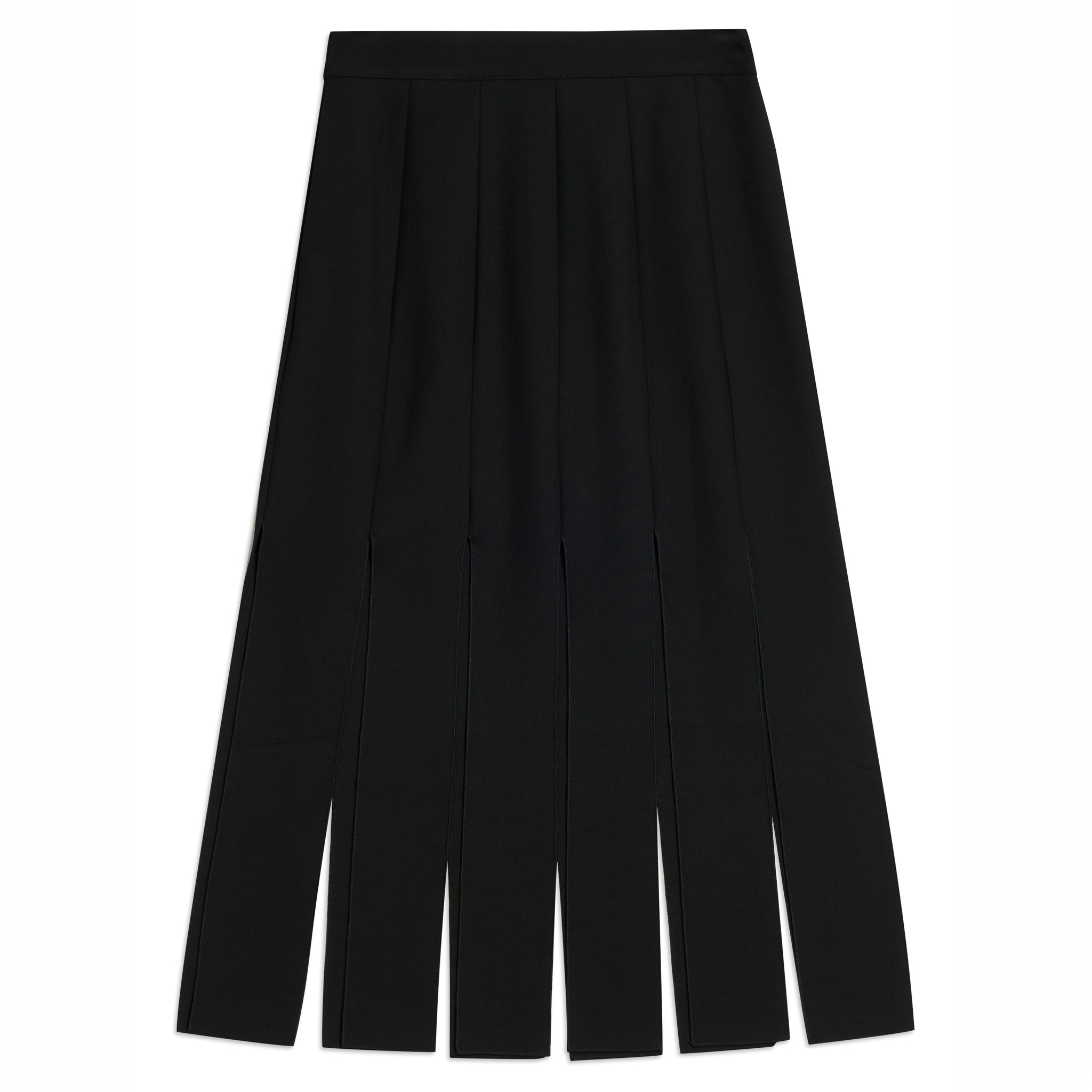 Black Tailored Panel Split Skirt
