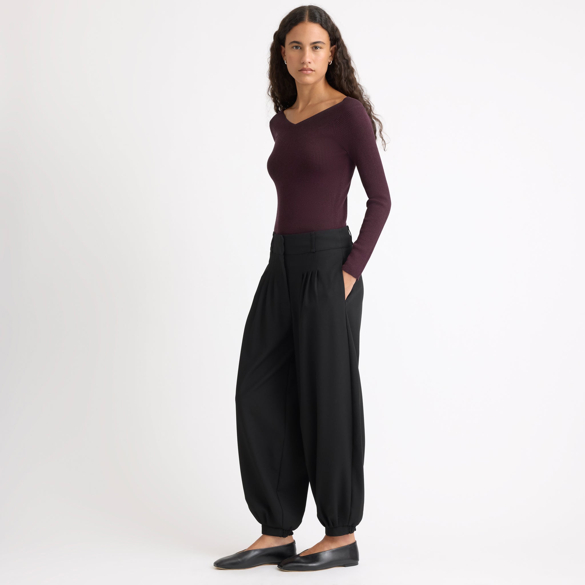 Black Tailored Balloon Trousers