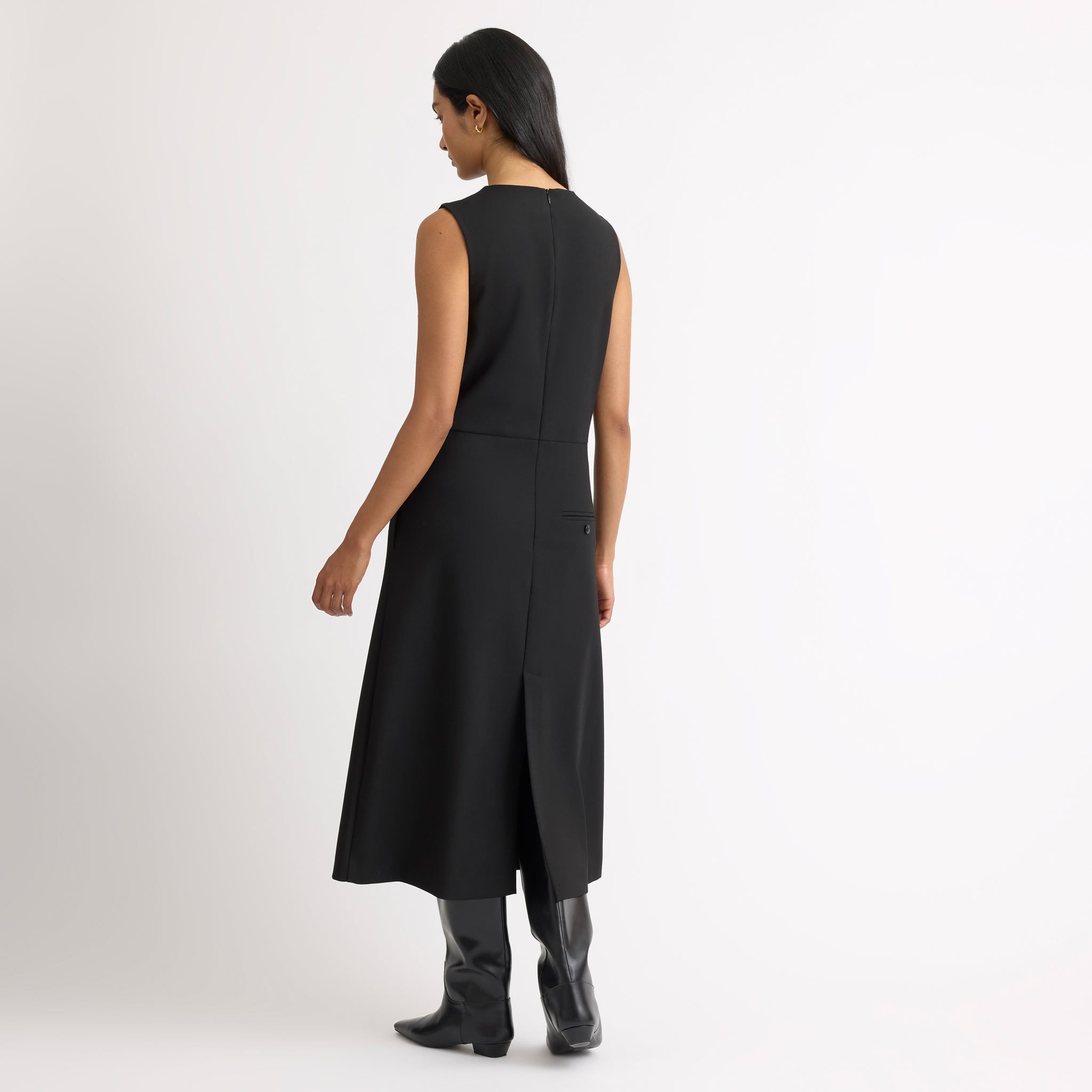 Black Tailored Wrap Dress
