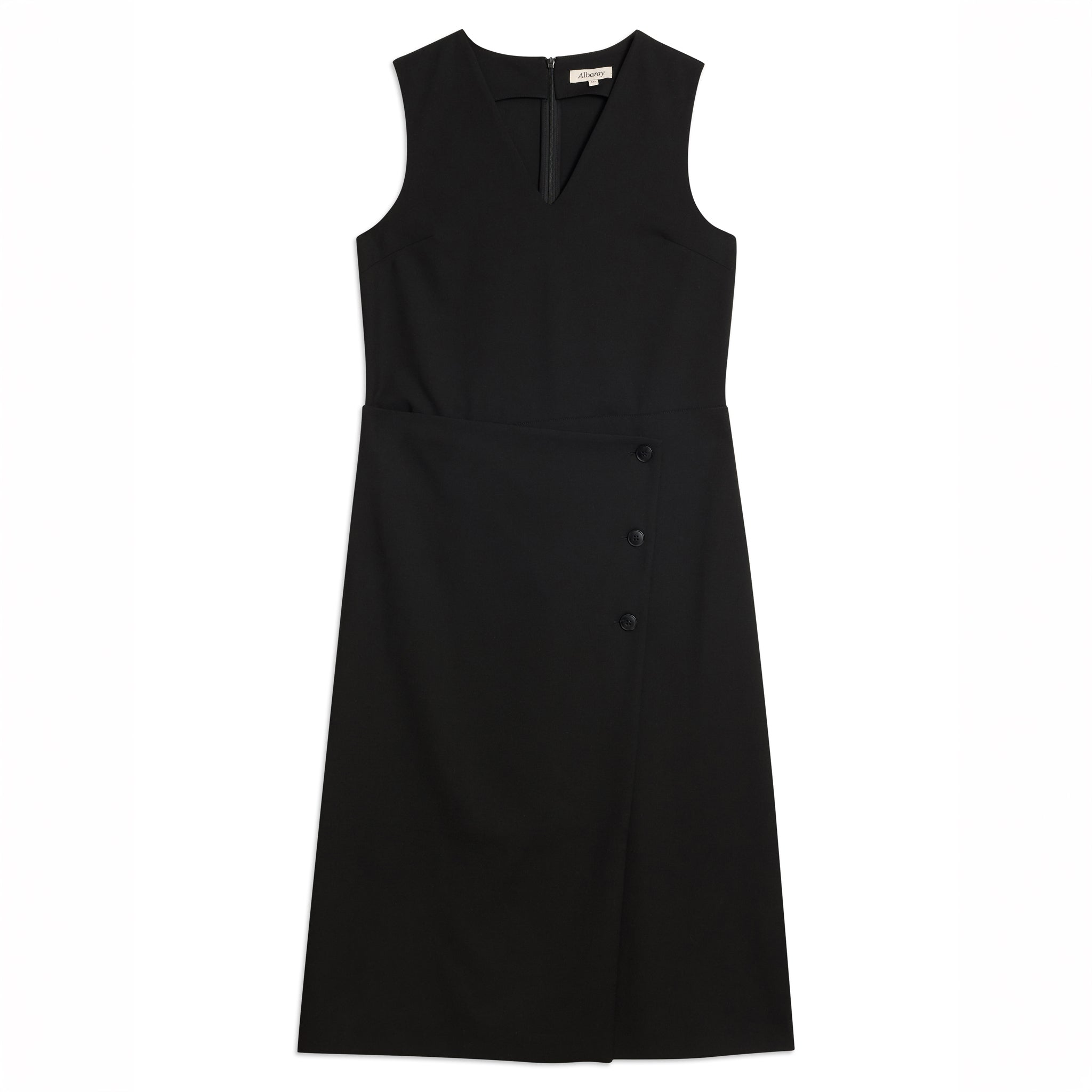 Black Tailored Wrap Dress