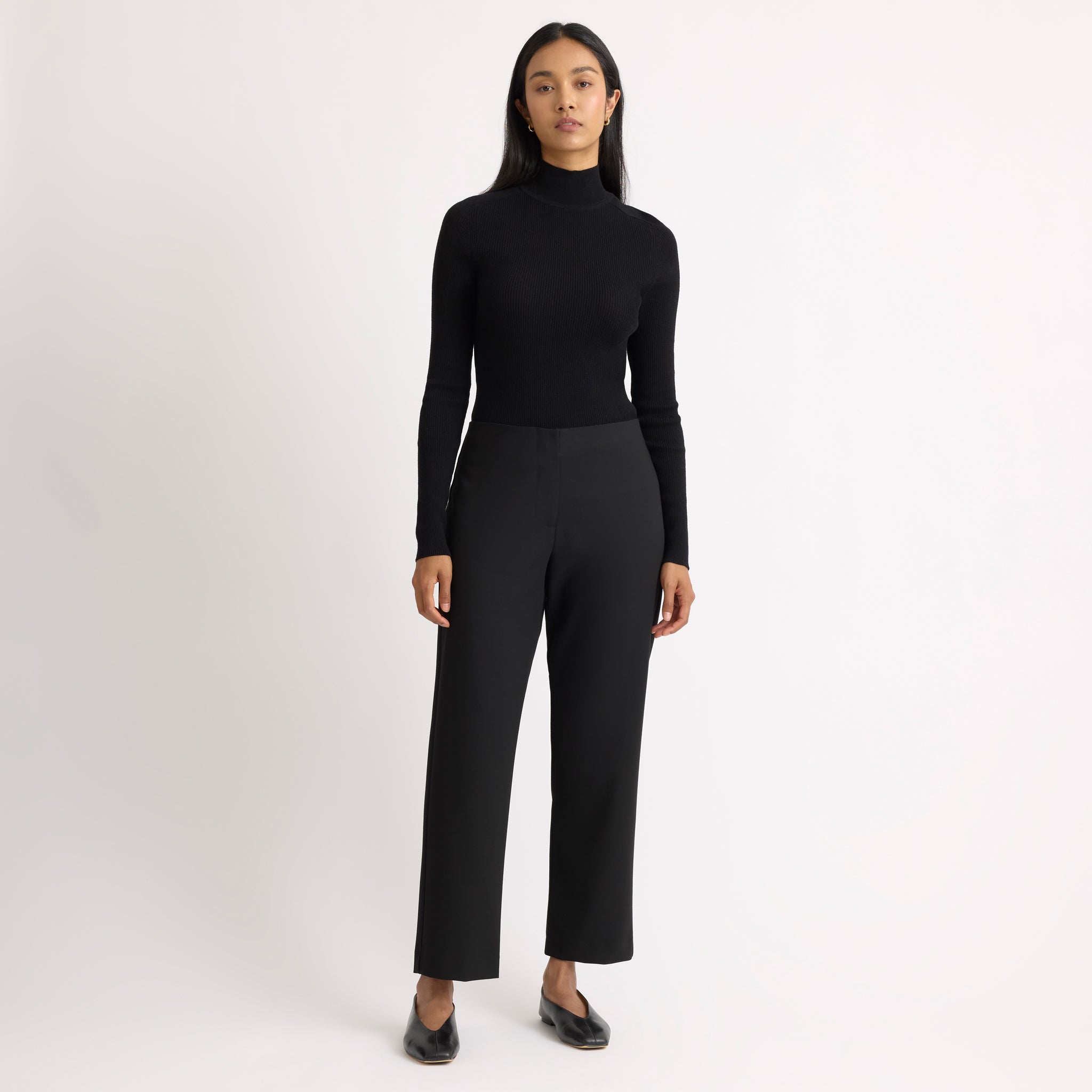 Black Tailored Straight Leg Trouser