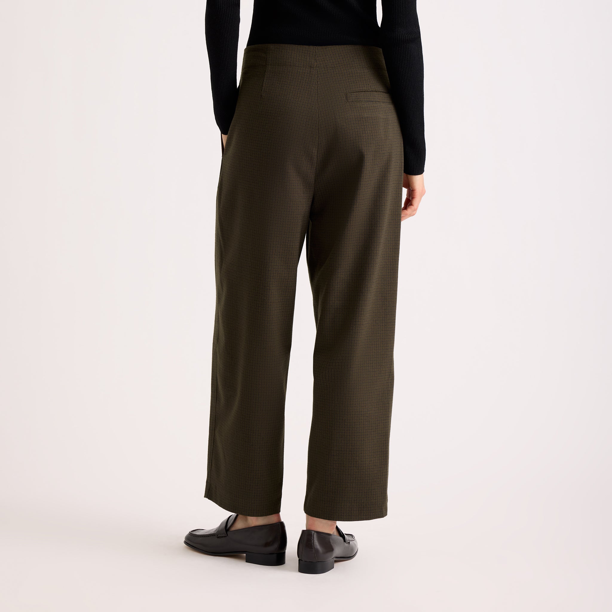 Chocolate Checked Barrel Trouser