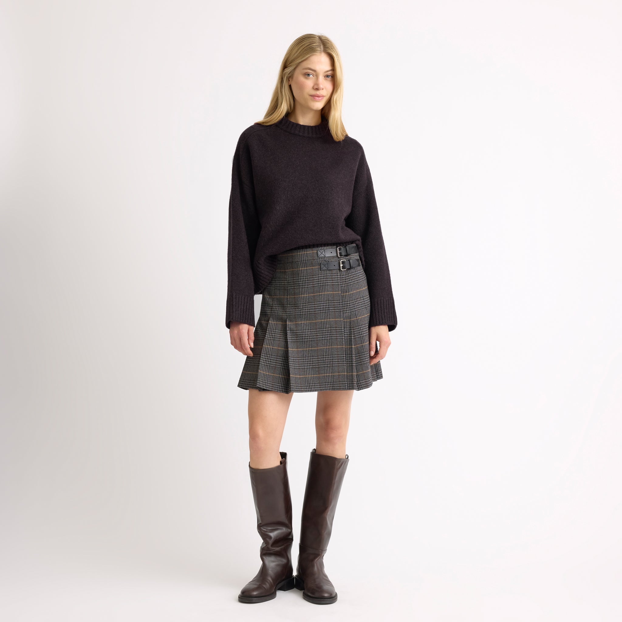 Short Grey Plaid Kilt