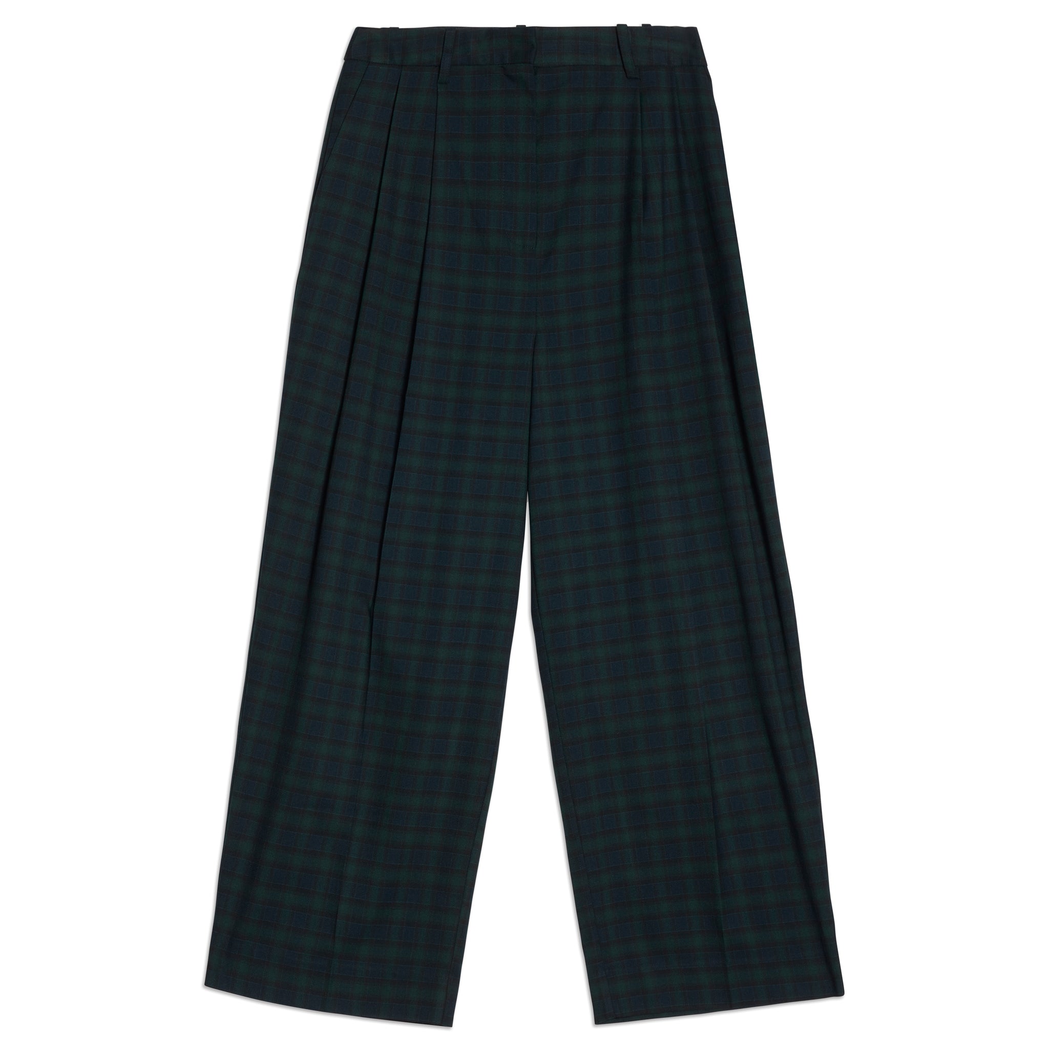 Black Watch Check Wide Trousers