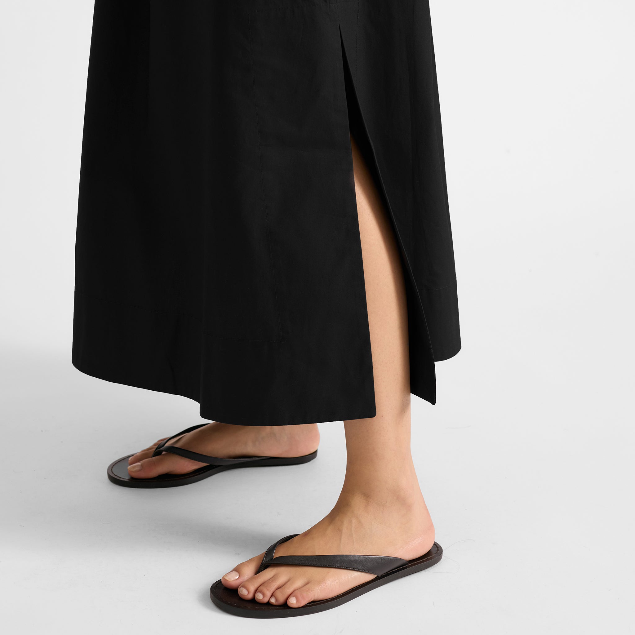 Black Cotton Full Skirt