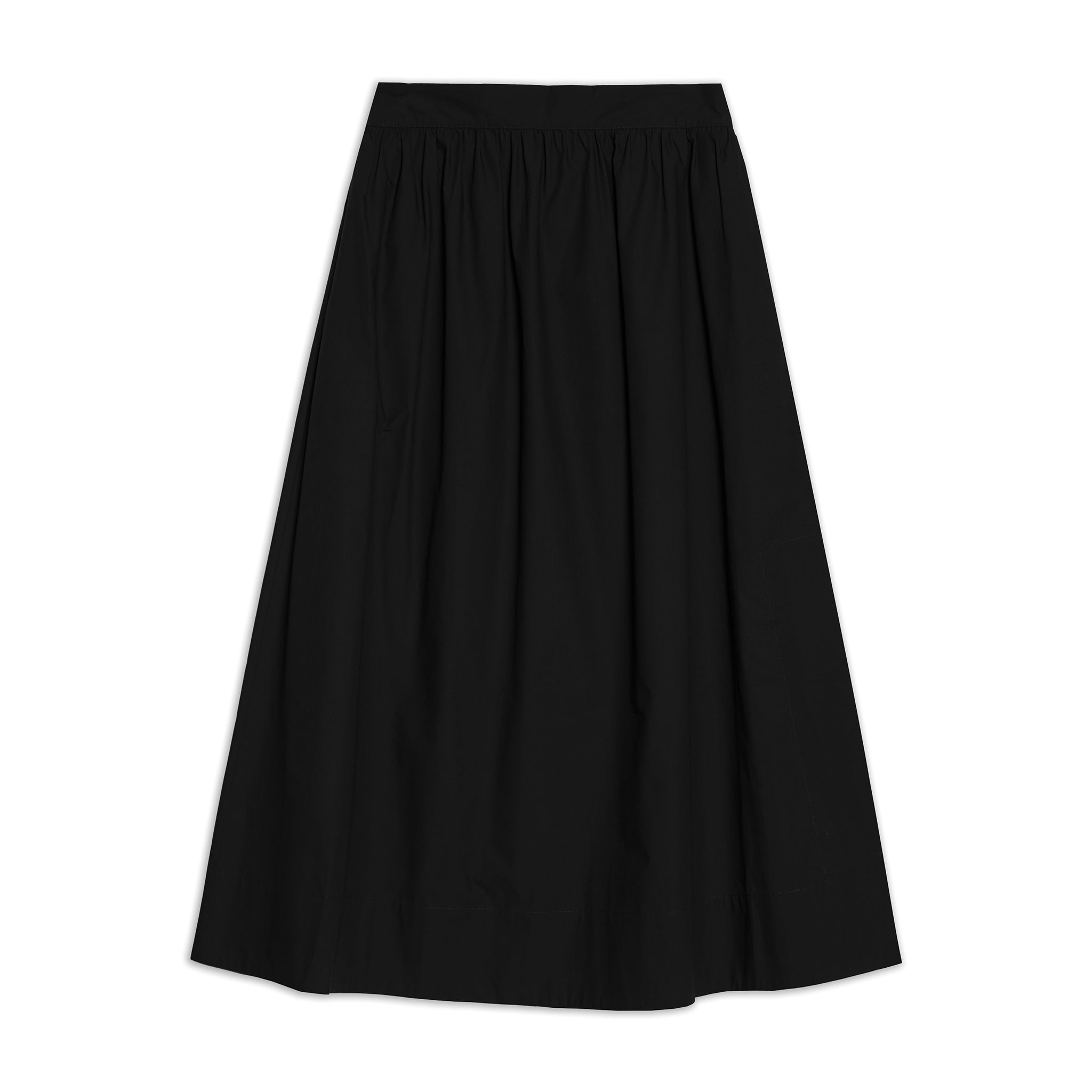 Black Cotton Full Skirt