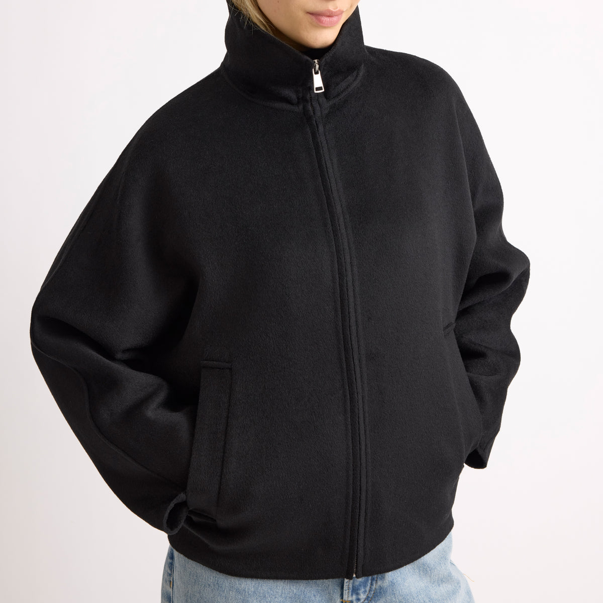 Wool Blend Zip Jacket