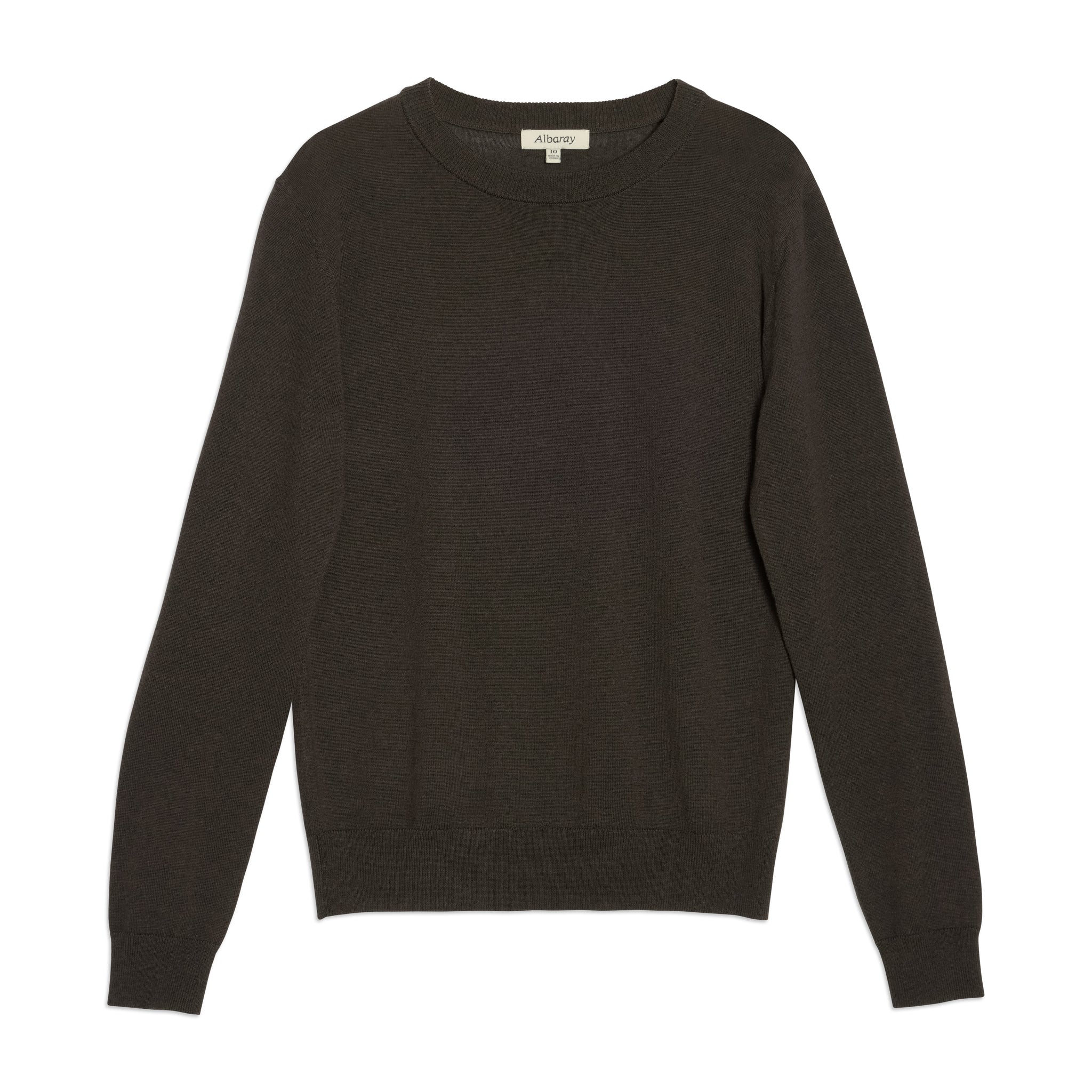 Chocolate Merino Crew Neck Jumper
