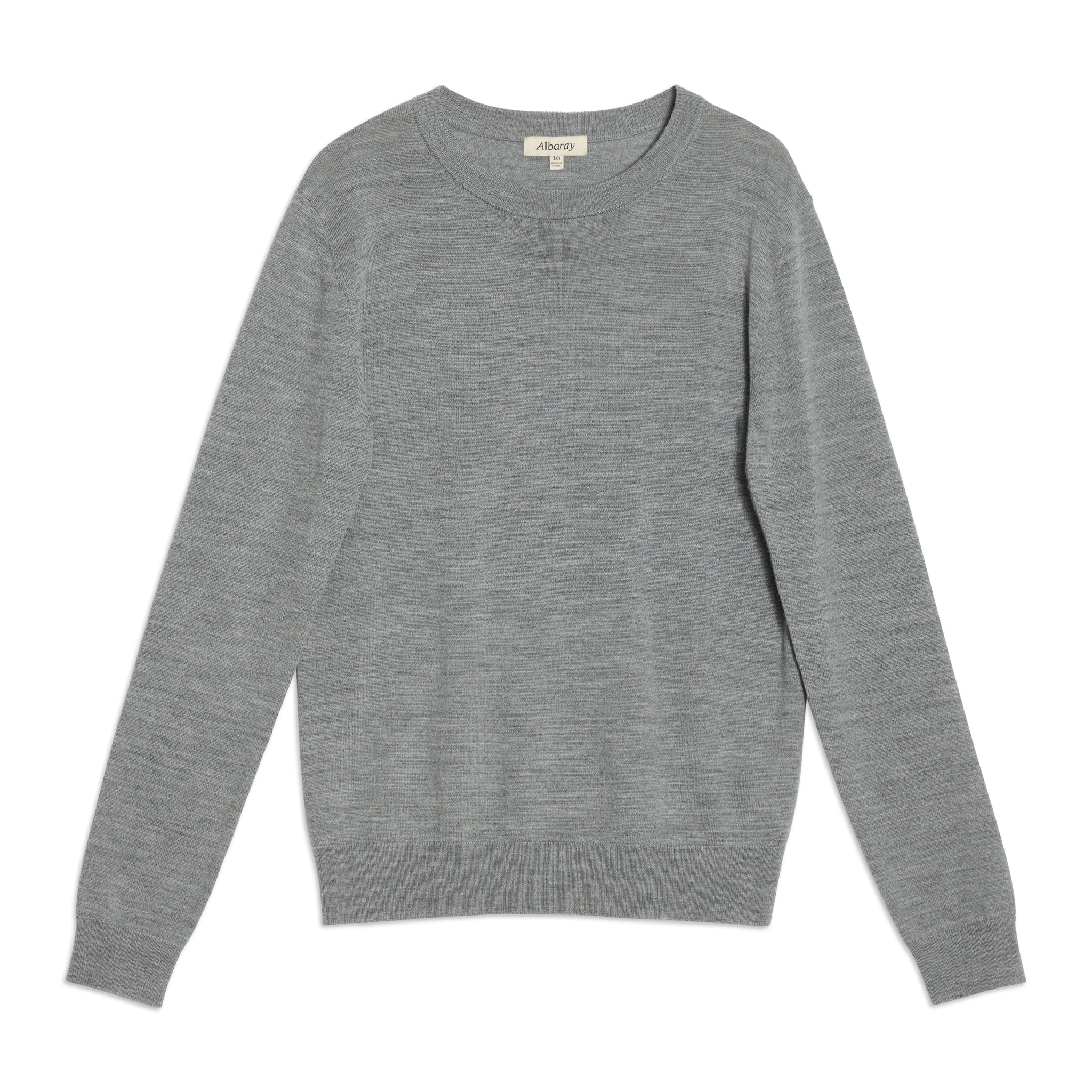 Grey Marl Merino Crew Neck Jumper