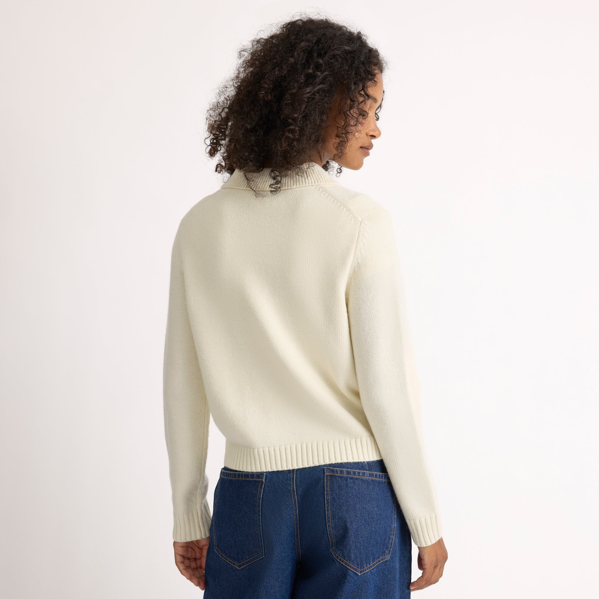 Cream Pocket Collar Cardigan