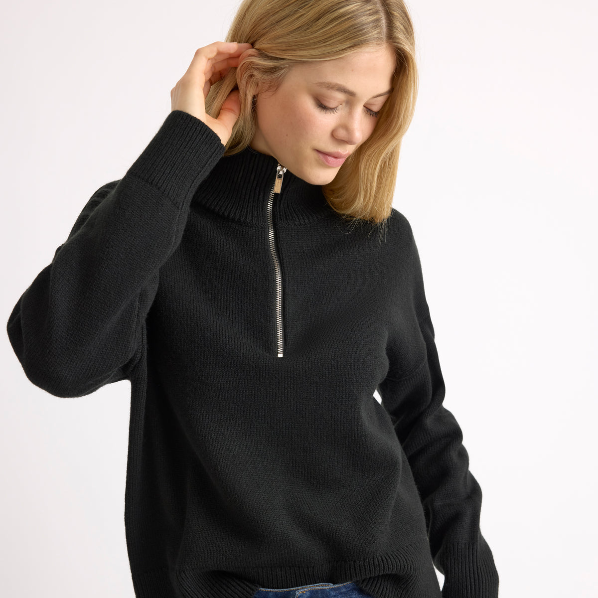 Black Half Zip Jumper