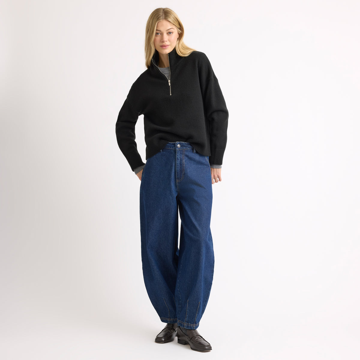 Black Half Zip Jumper