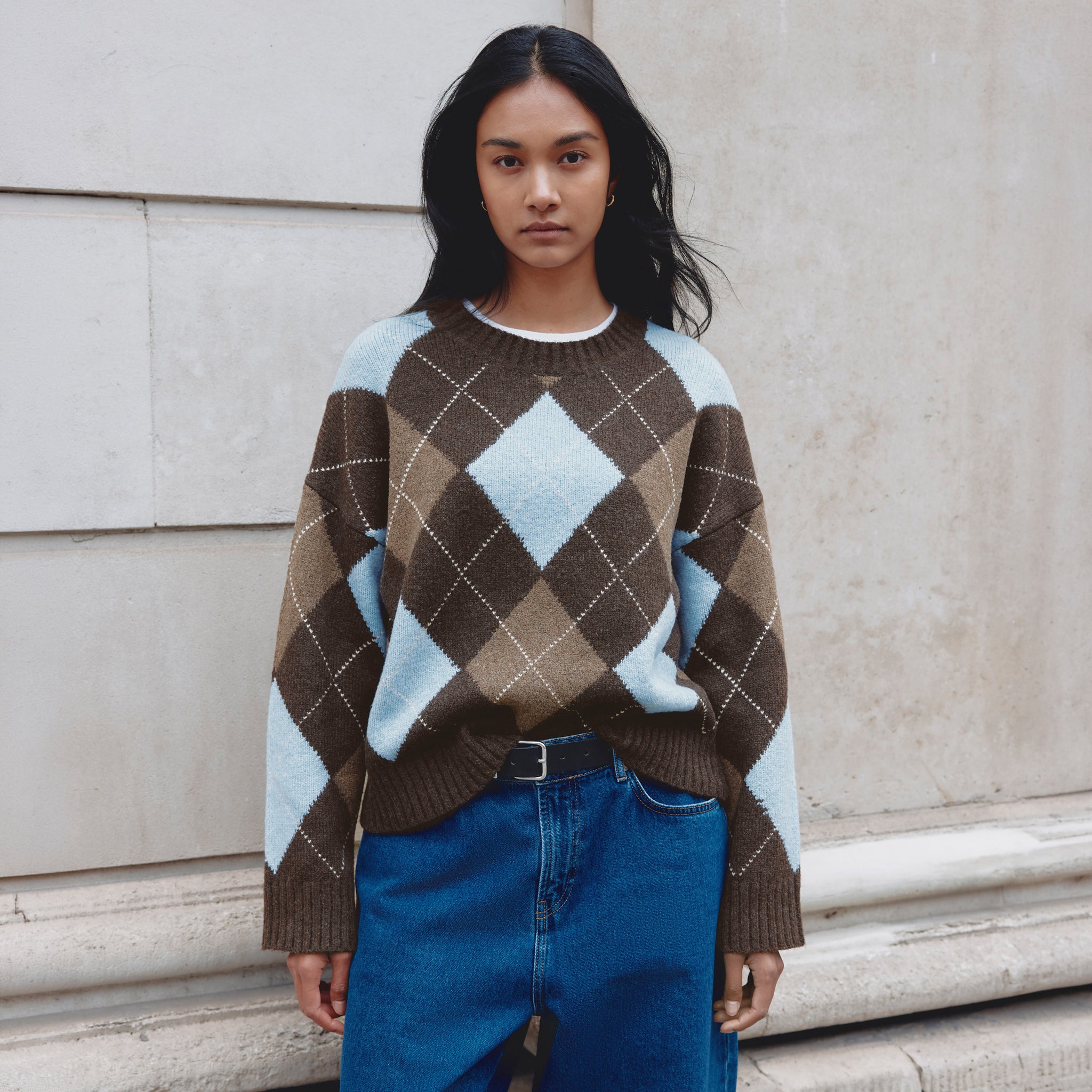 Chocolate Argyle Jumper