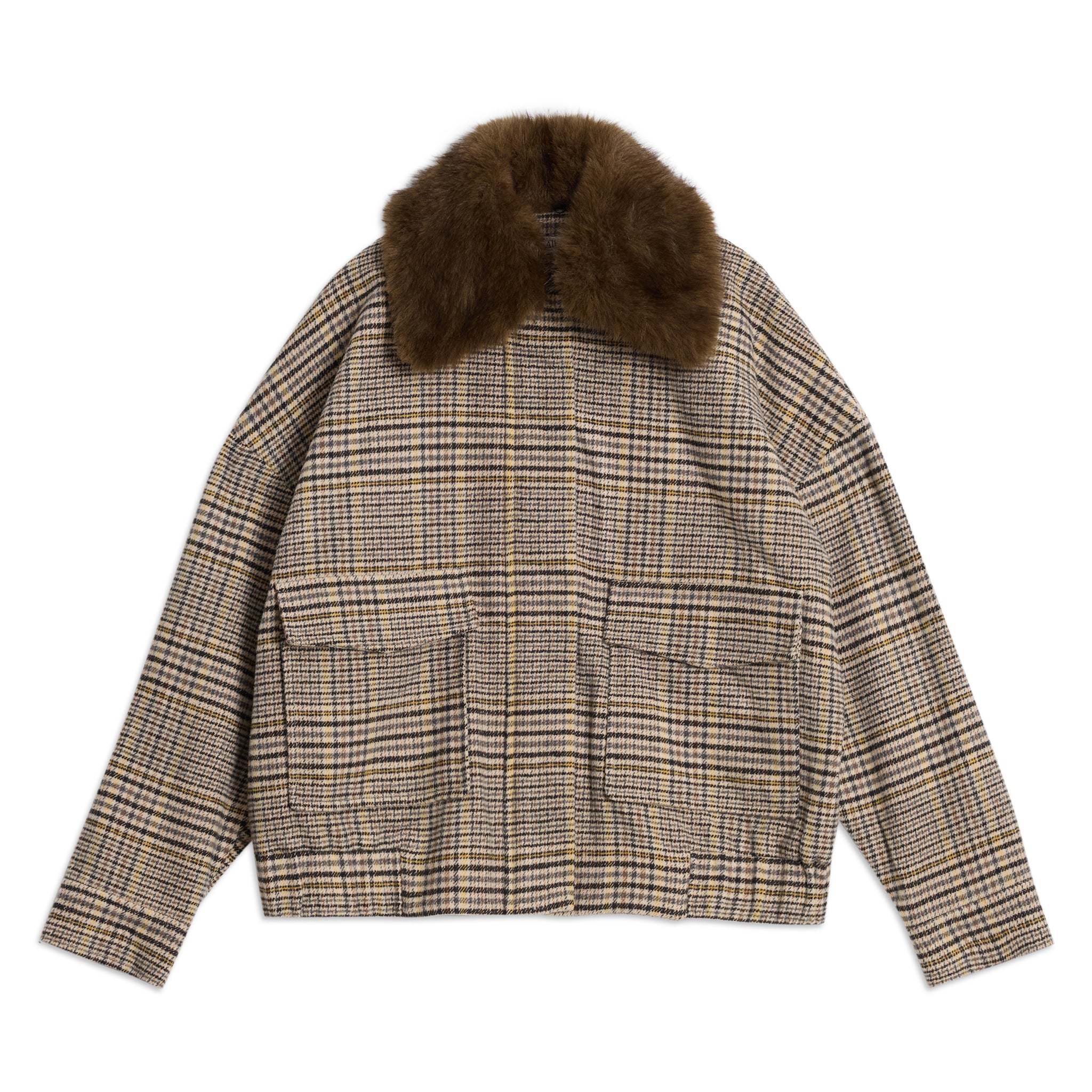 Fur Collar Check Bomber
