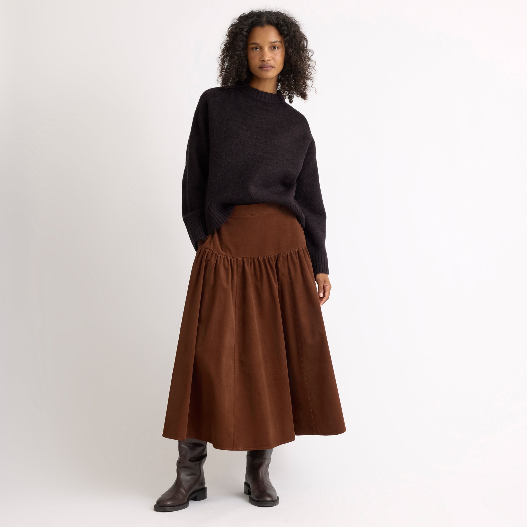 Chocolate Cosy Drop Shoulder Jumper