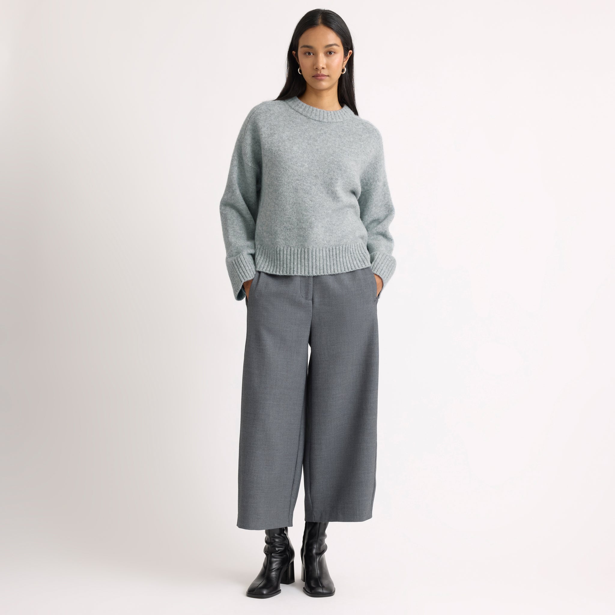 Grey Cosy Drop Shoulder Jumper