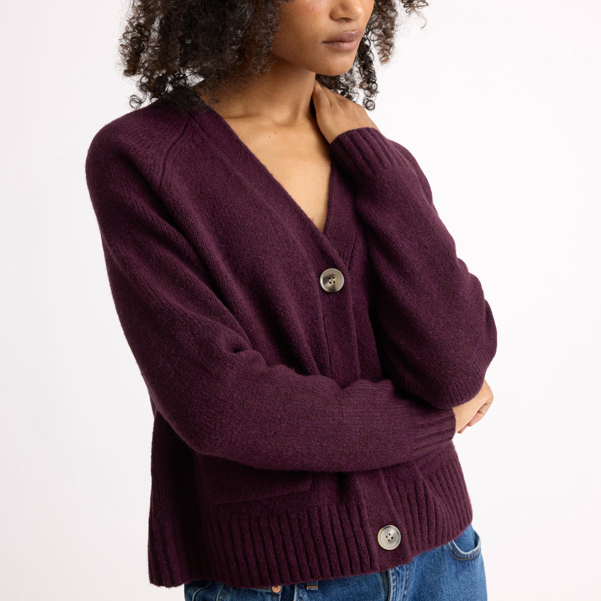 Burgundy Cosy Relaxed Cardigan