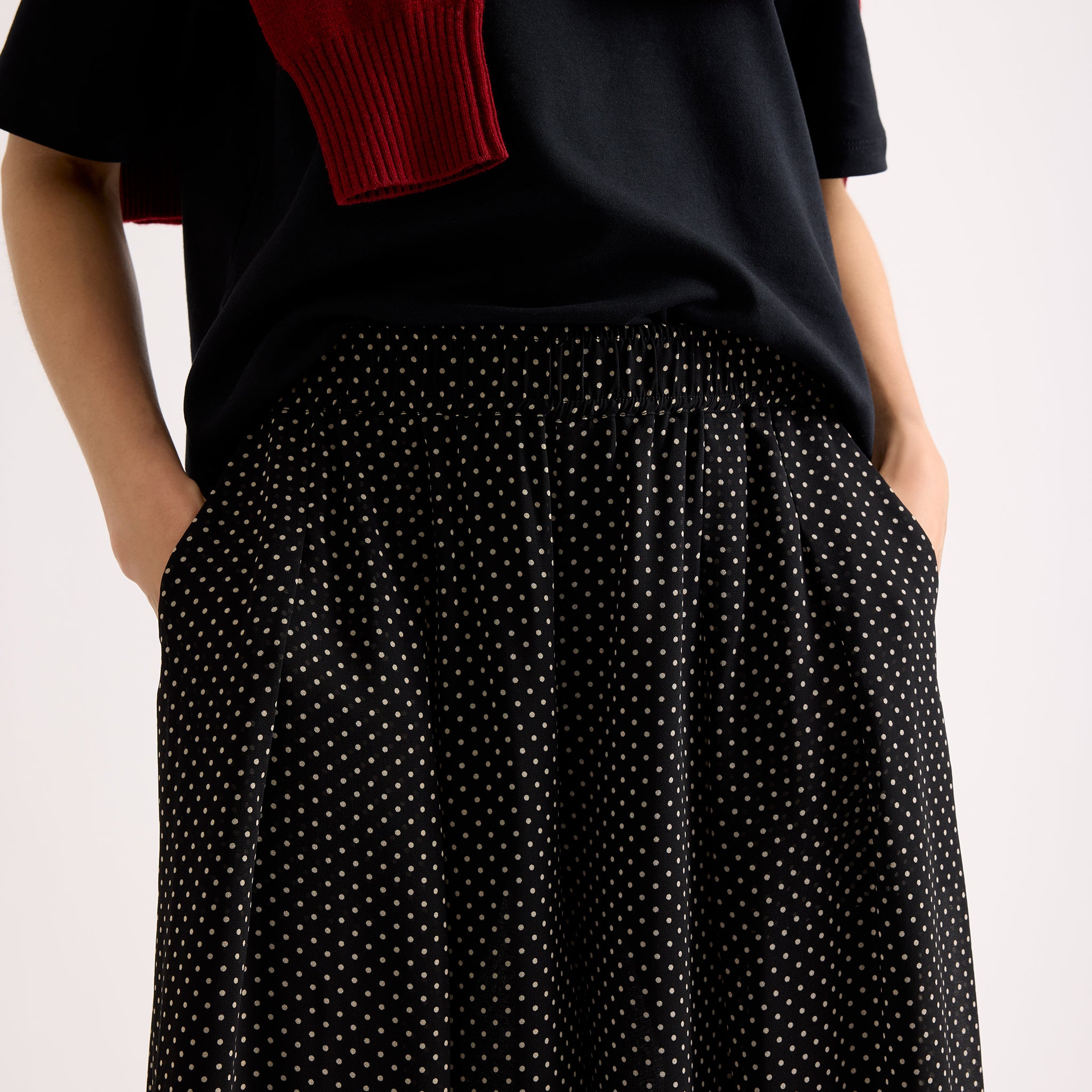 Black Spot Chiffon Culottes