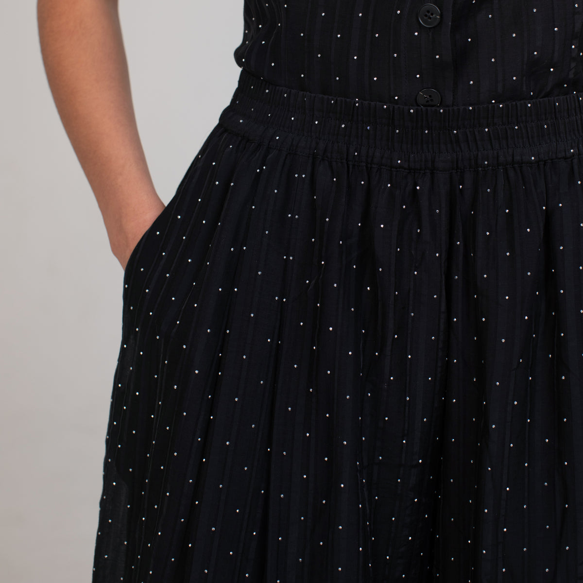 Black Rhinestone Culotte