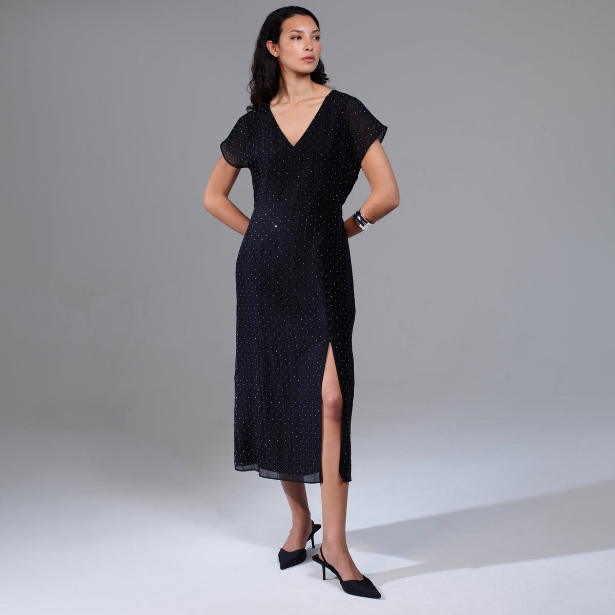 Black Rhinestone Dress