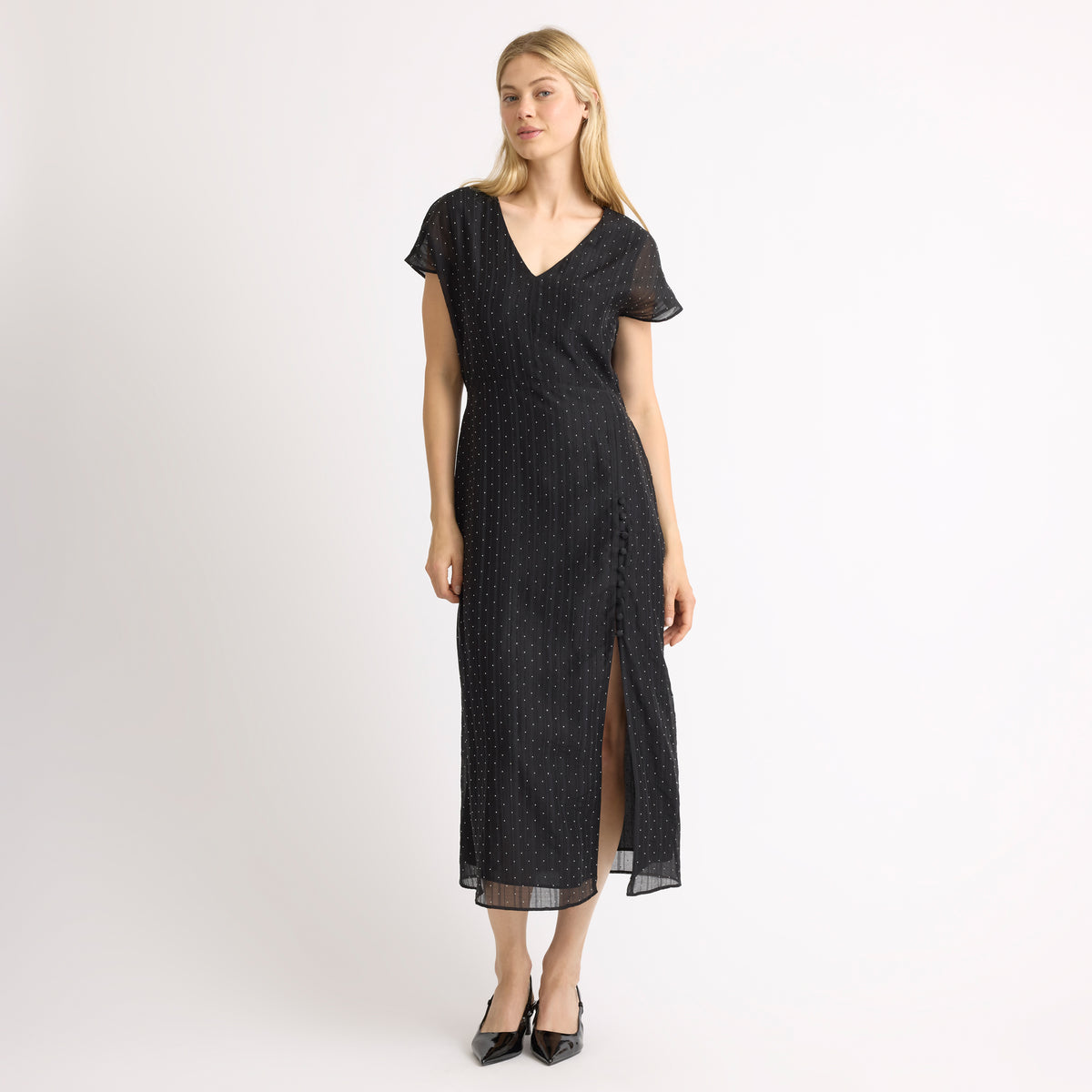 Black Rhinestone Dress