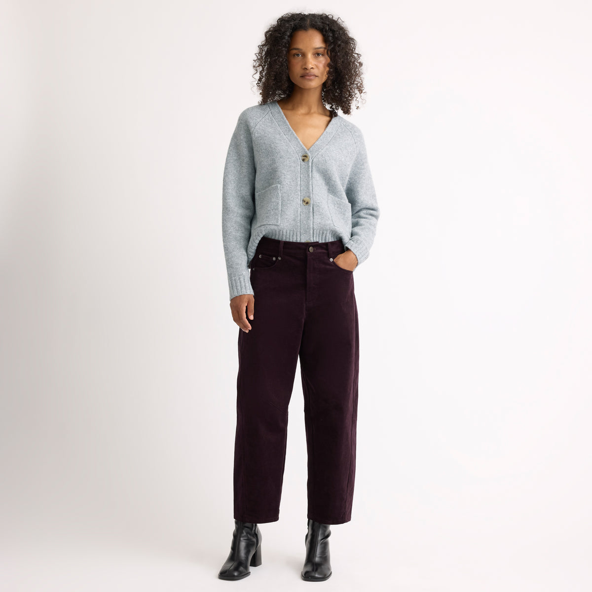 Burgundy Cord Barrel Trouser