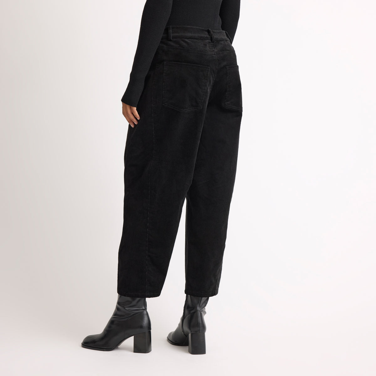 Black Cord Barrel Trouser
