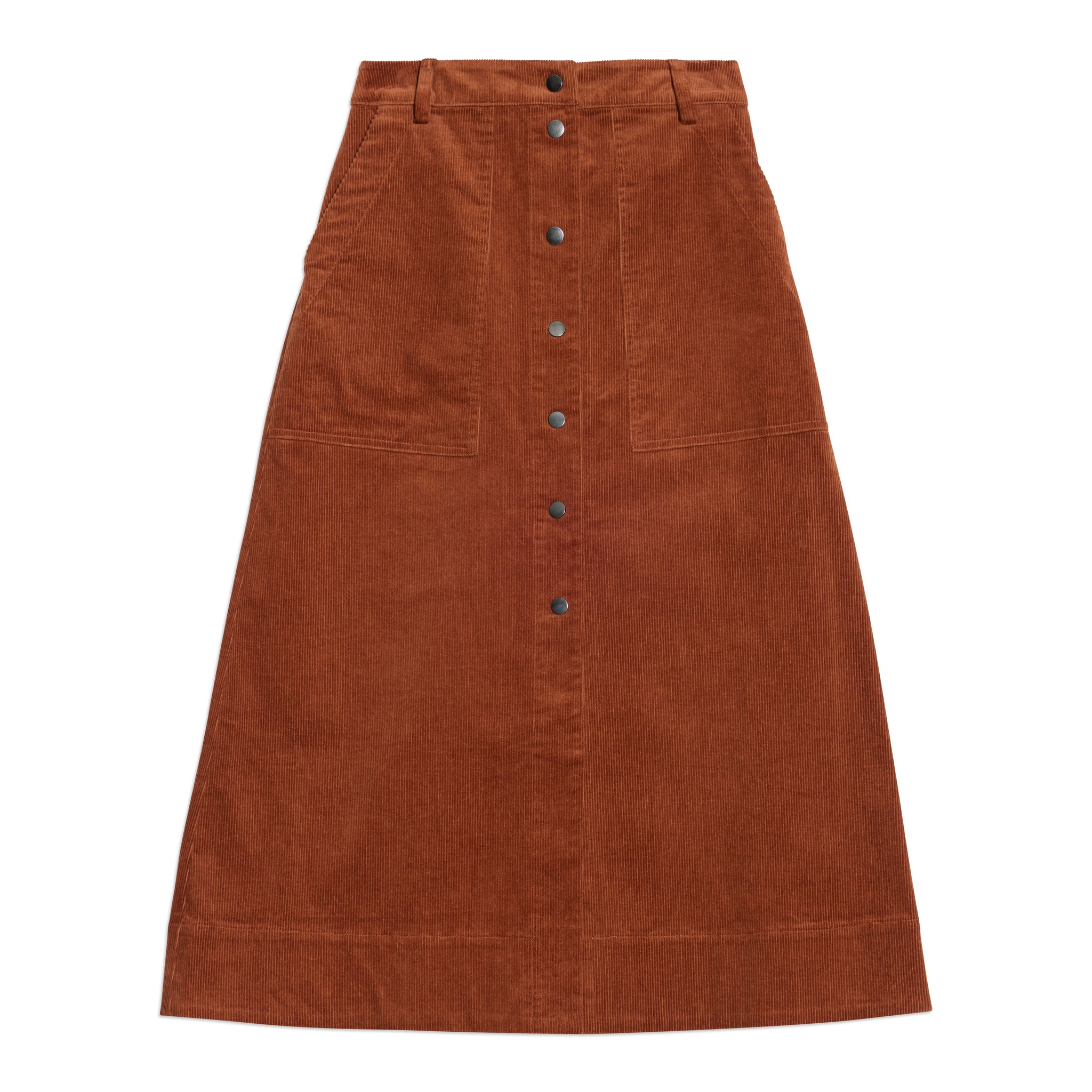Tan Cord Popper Skirt