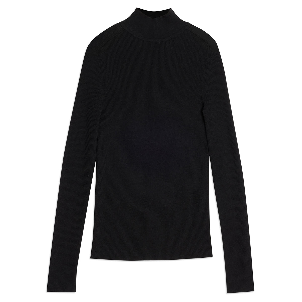 Black Funnel Neck Skinny Jumper