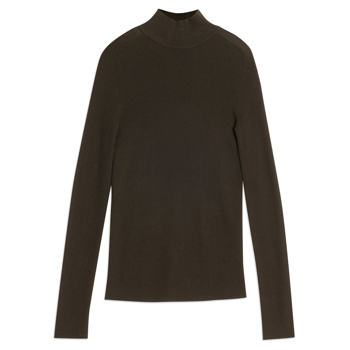 Chocolate Funnel Neck Skinny Jumper