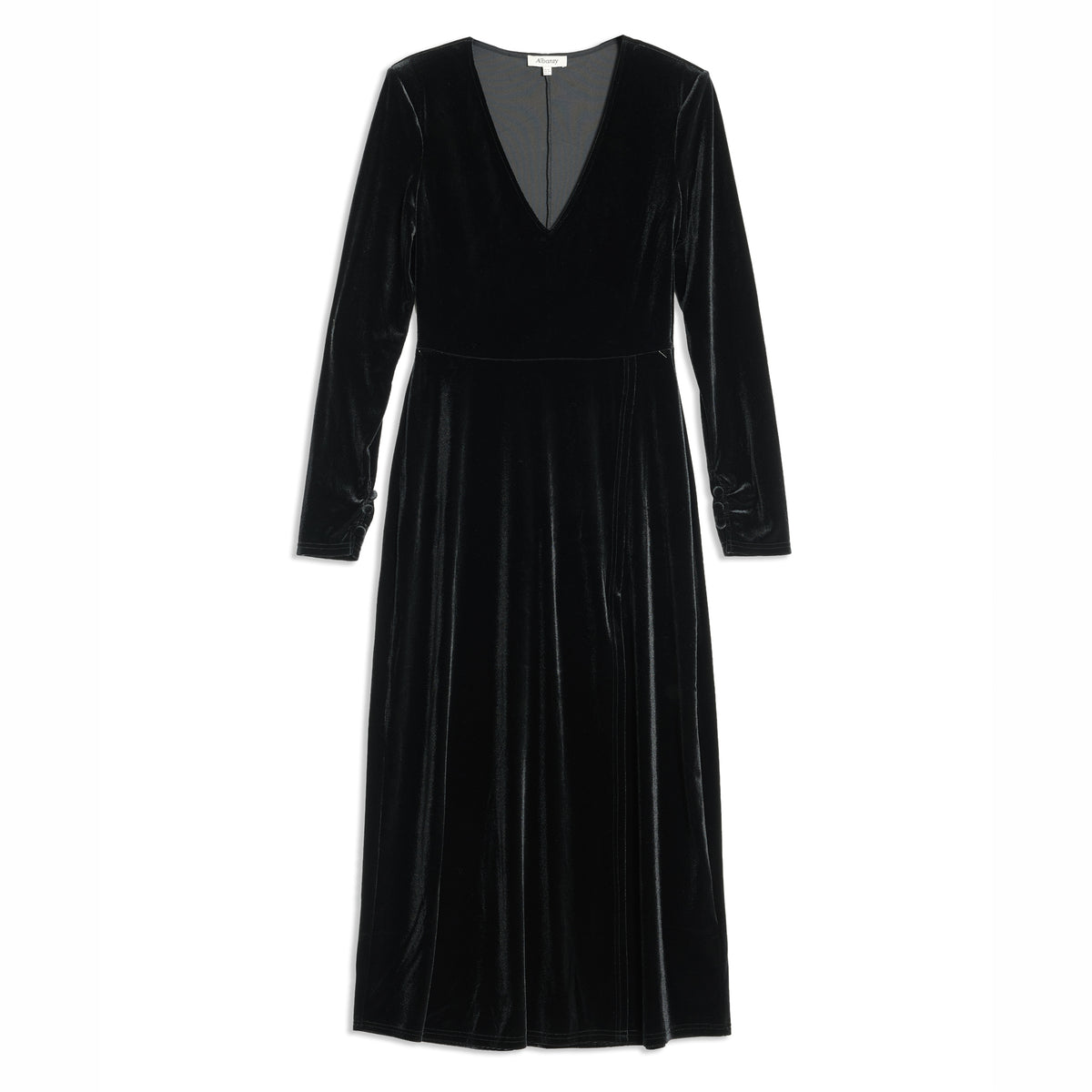 Velvet Shoulder Pad Dress