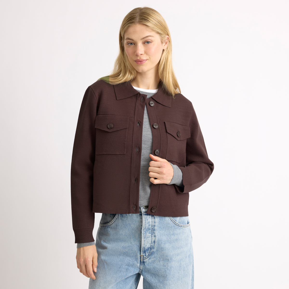 Chocolate Pocket Knit Jacket