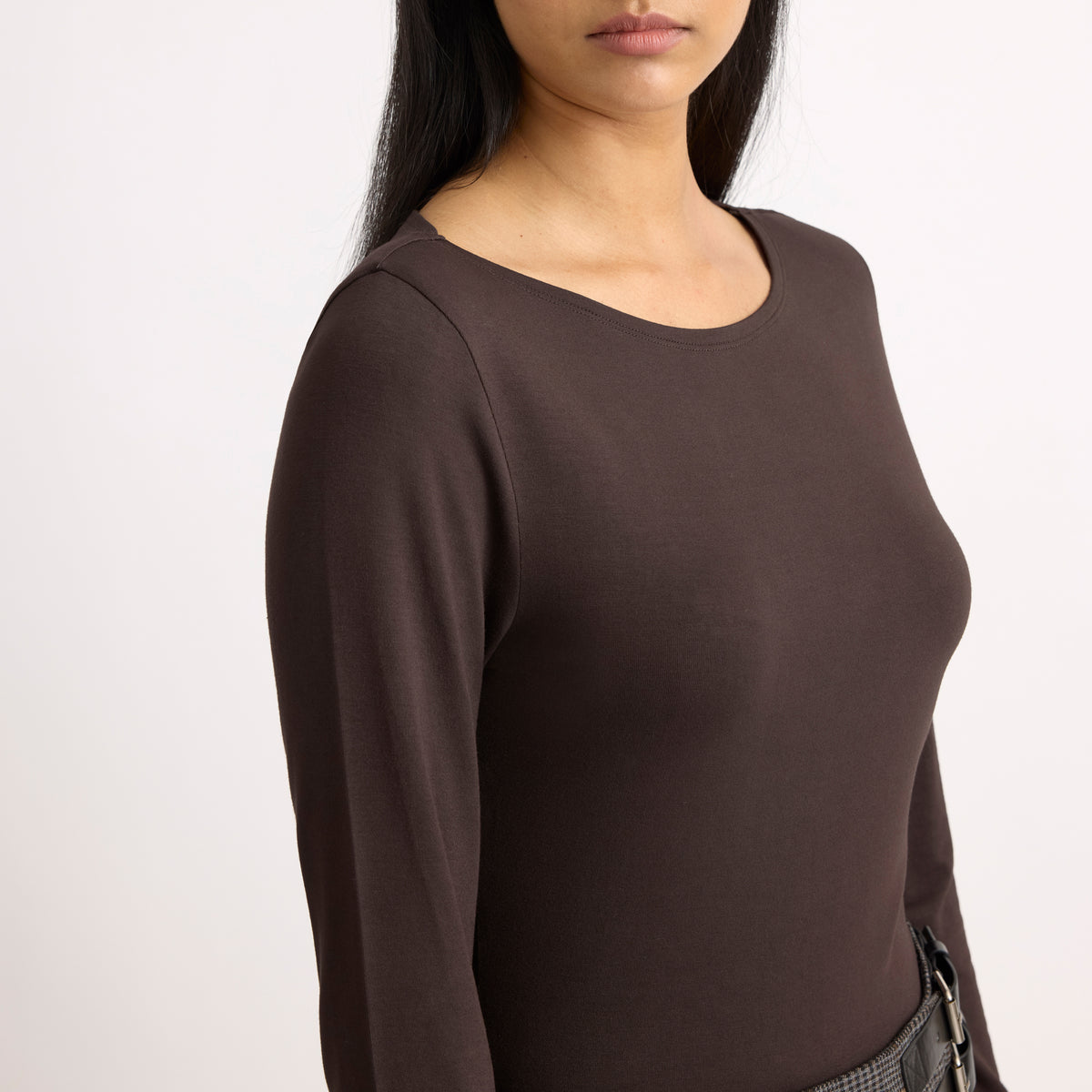 Slash Neck Shoulder Pad Top