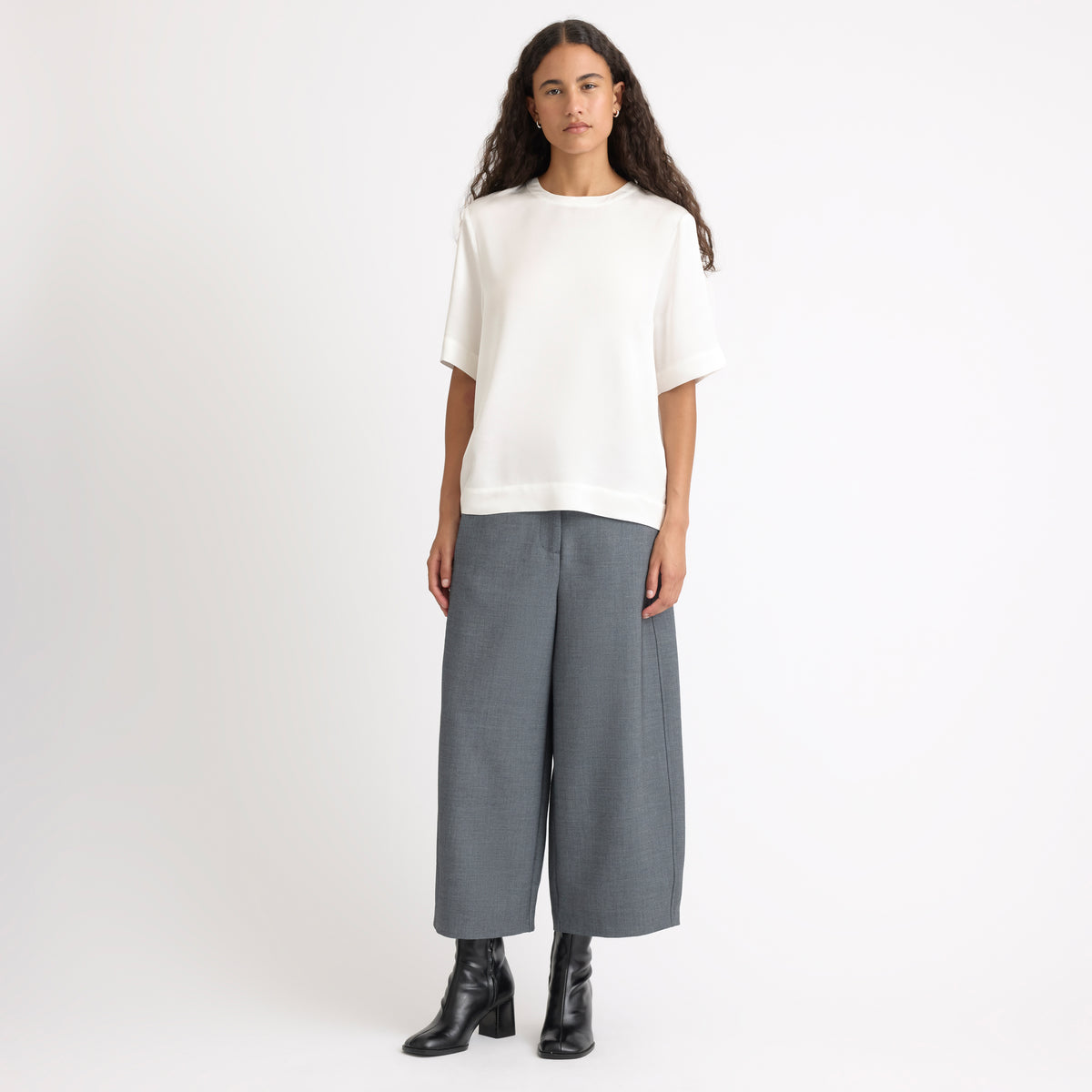 Cream Satin T-Shirt