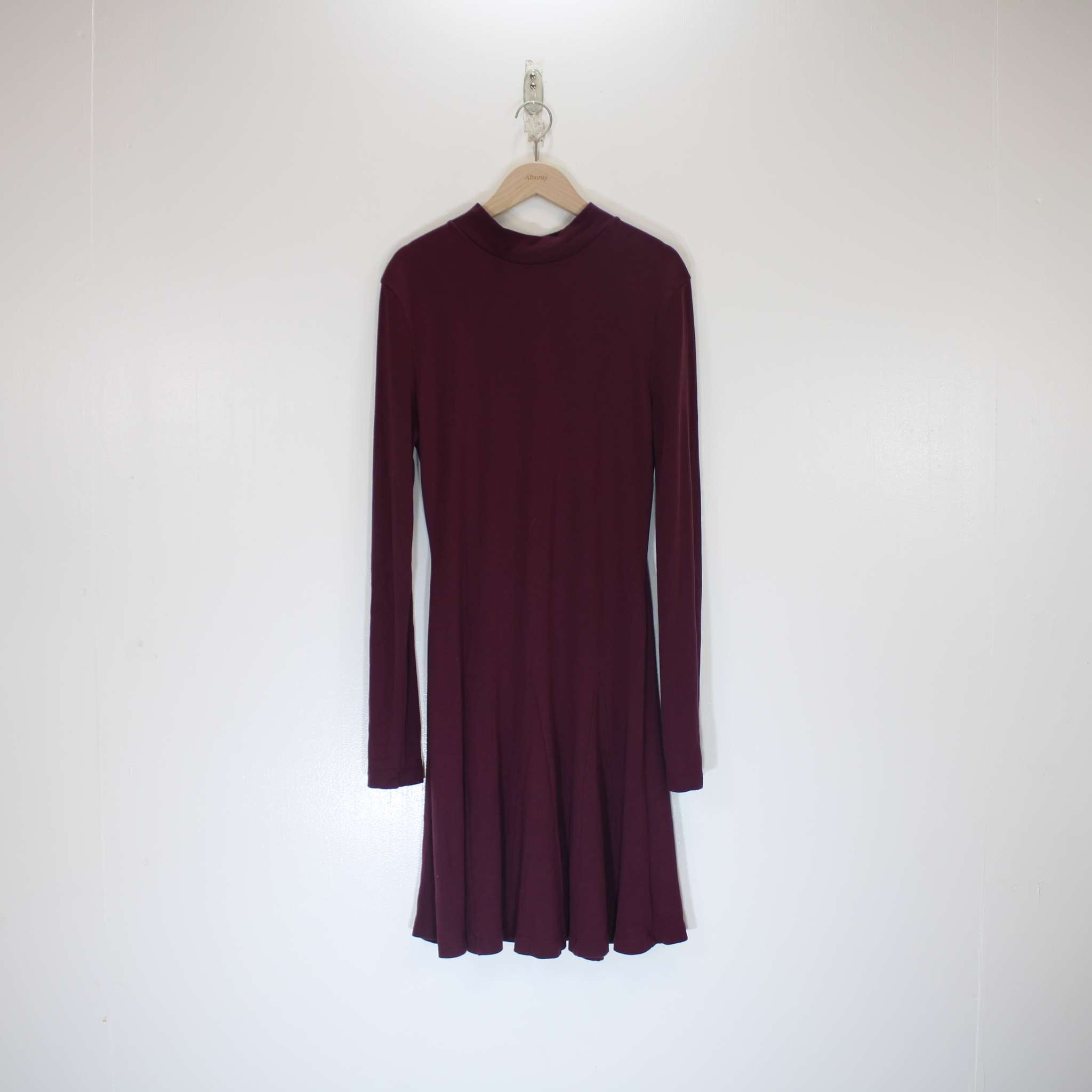 Re-Loved Burgundy Short Godet Dress Size 12