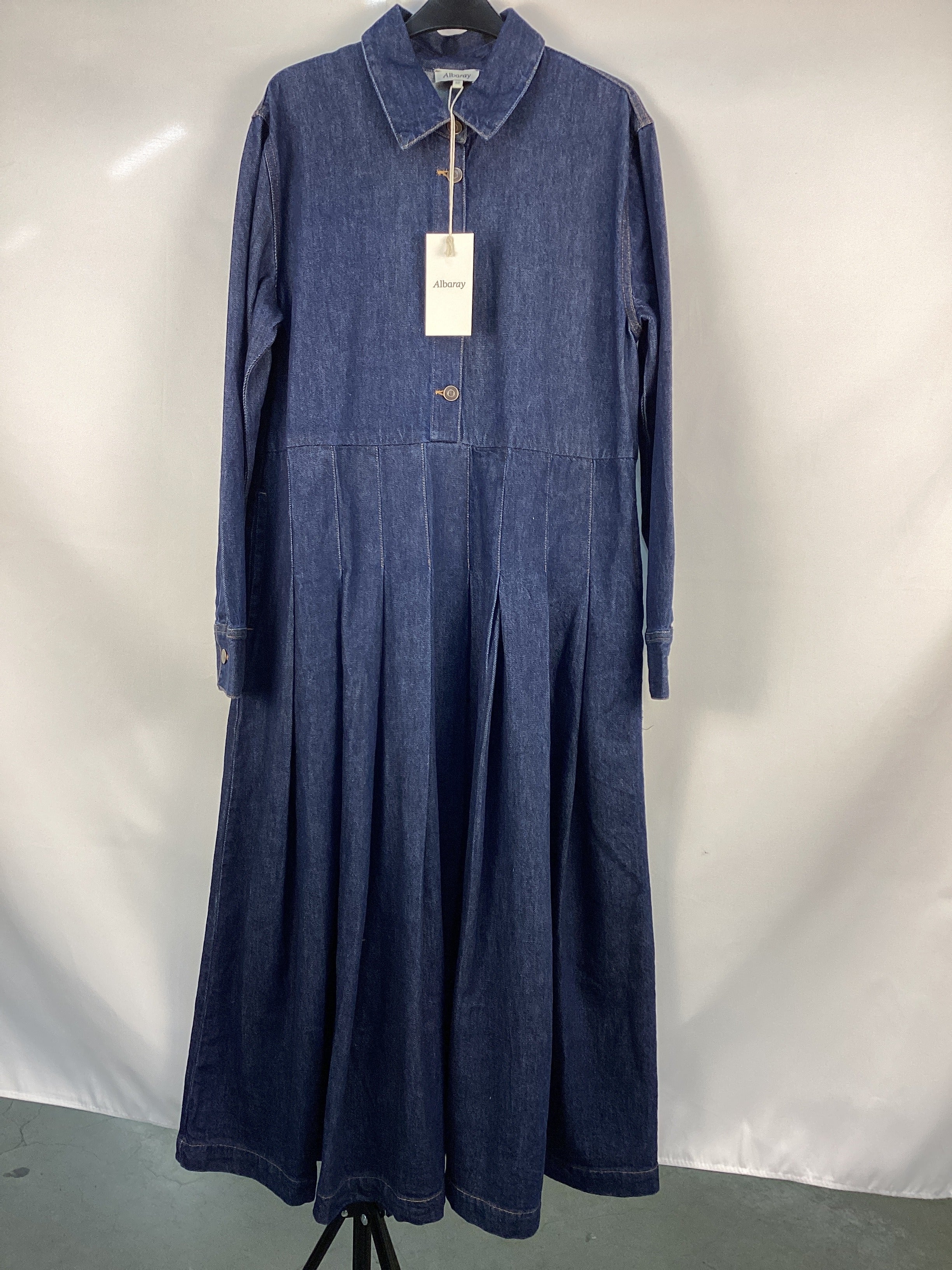 Re-Loved Denim Pleated Shirt Dress - Size 12