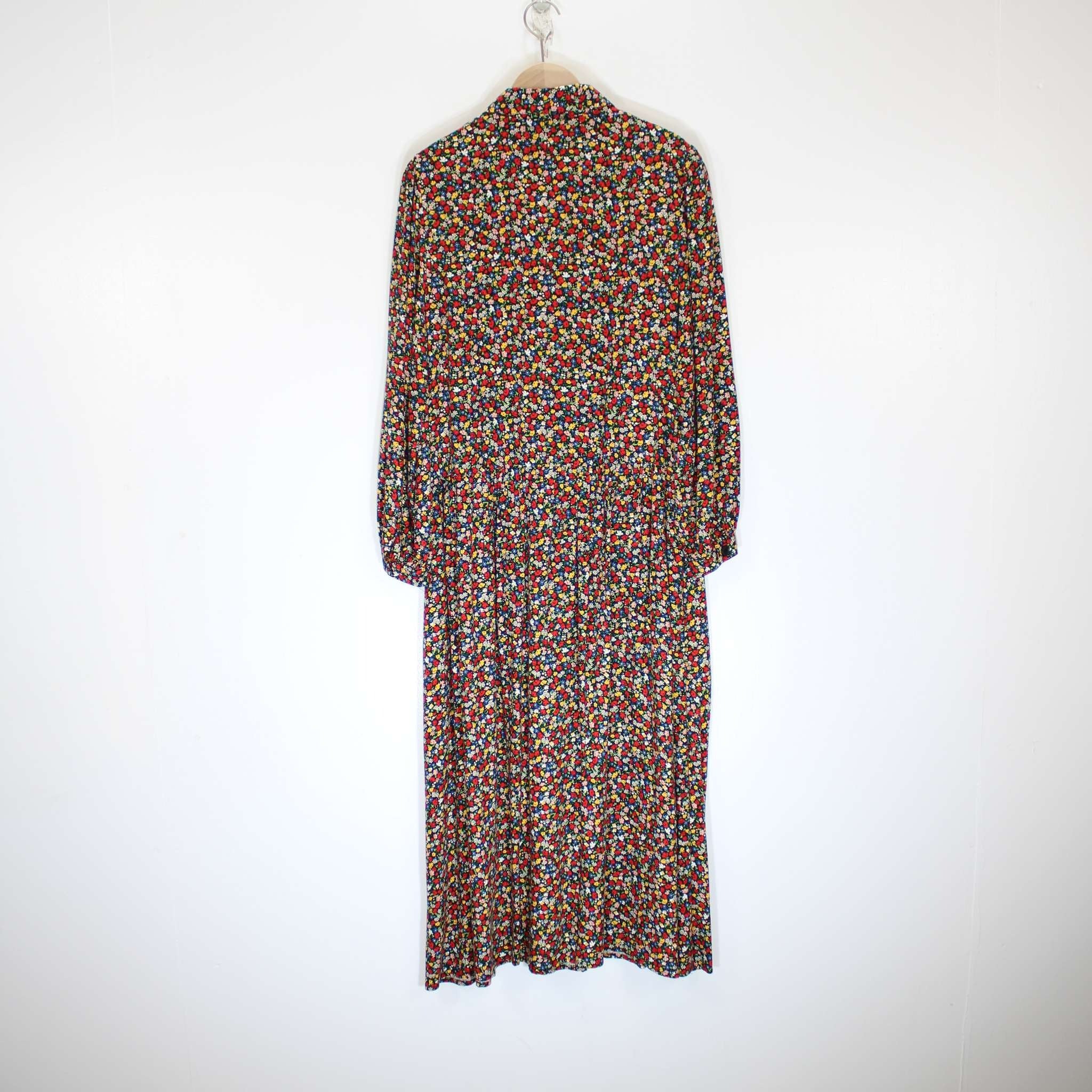Re-Loved Ditsy Ornate Floral Drop Waist Shirtdress Size 8