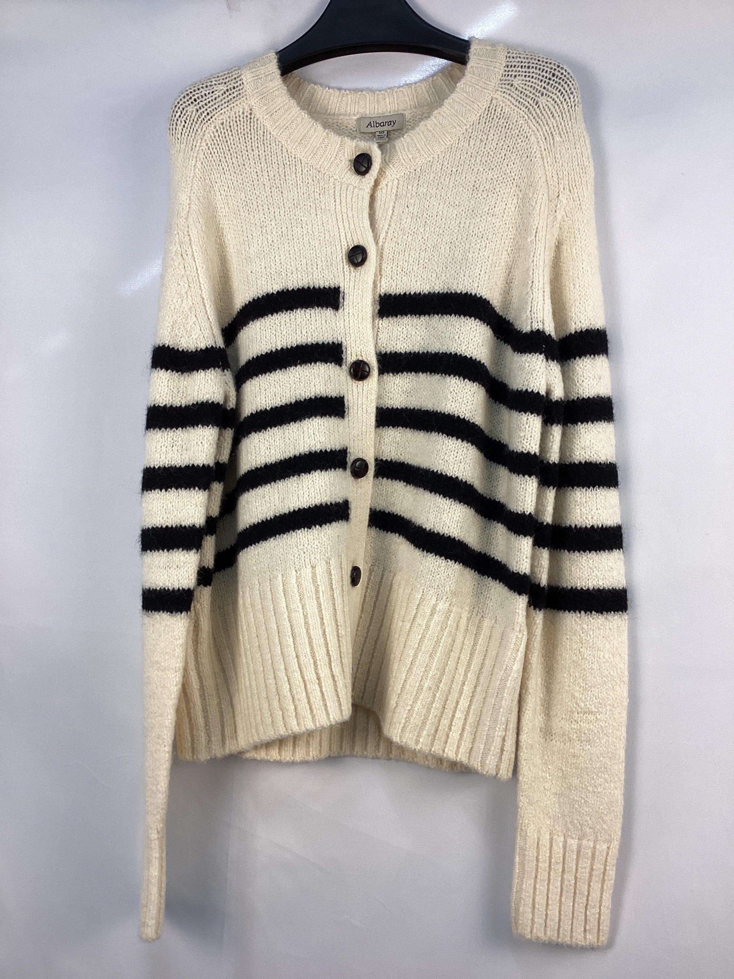 Re-Loved Stripe Button Cardigan - Size 10