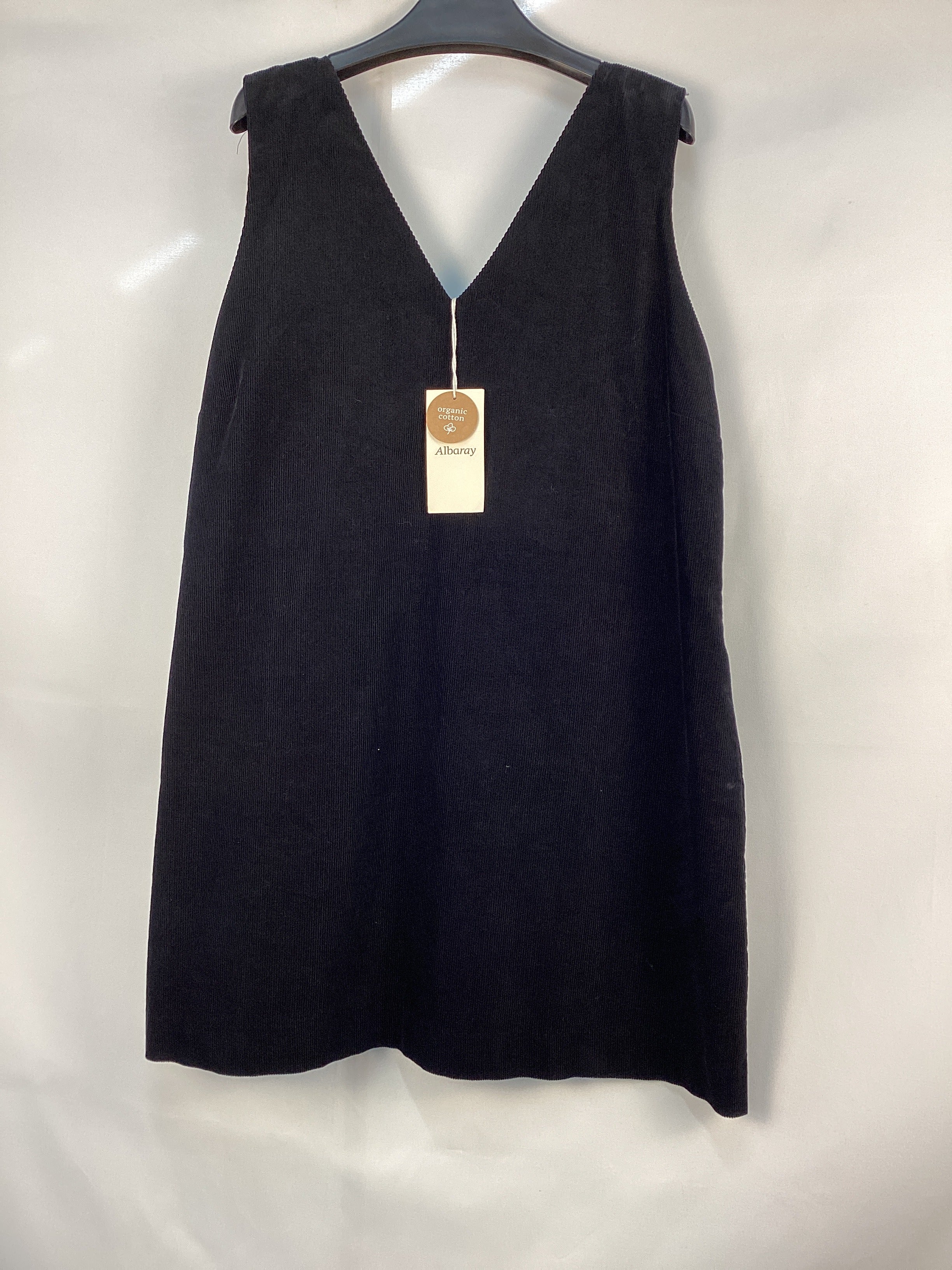 Re-Loved Black Cord Mini Dress - Size 18