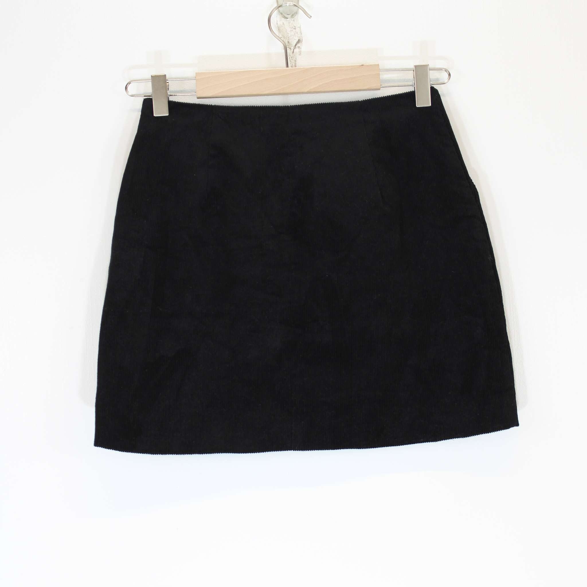 Re-Loved Black Cord Pelmet Skirt Size 8