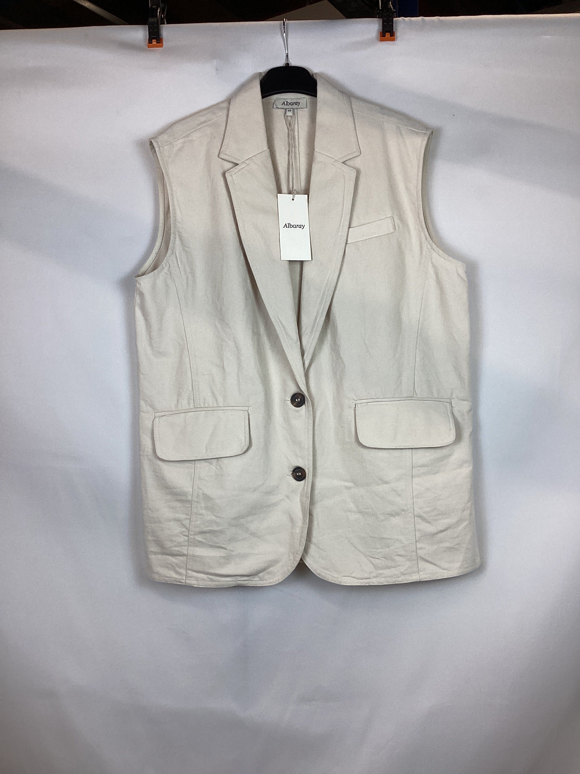 Re-Loved Denim Sleeveless Blazer - Size 12