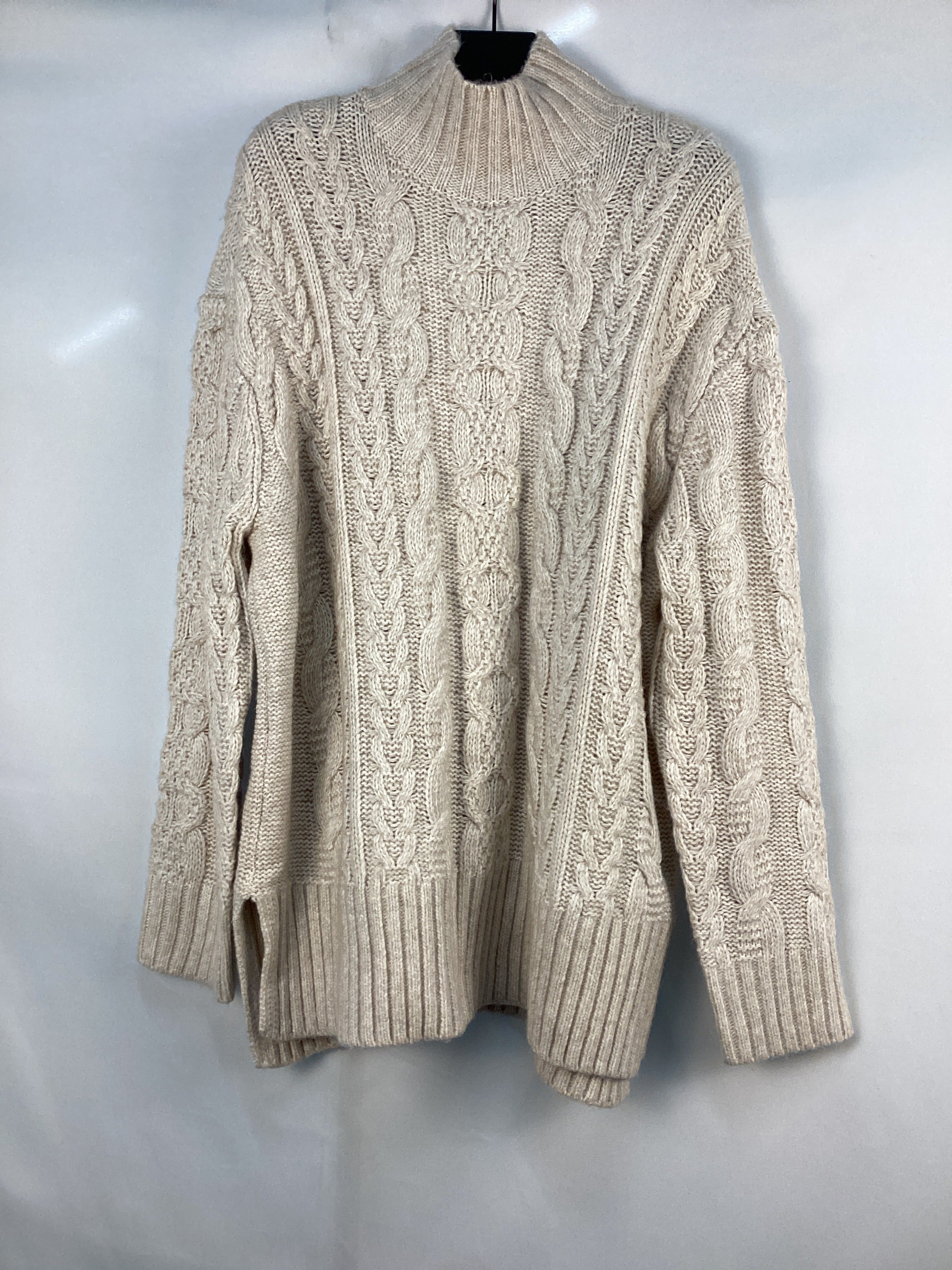 Re-Loved Cream Cable Turtle Neck Jumper - Size 12